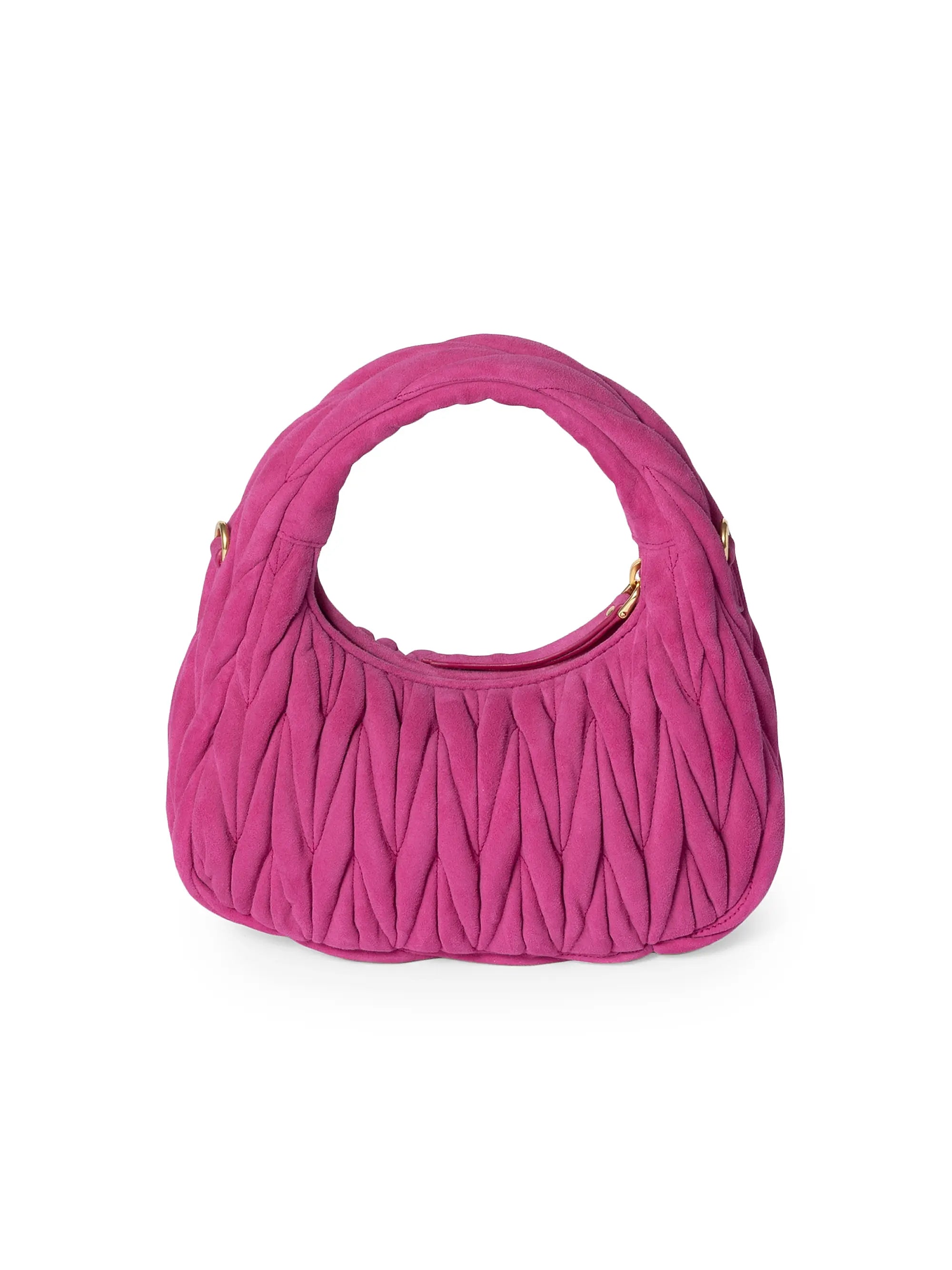 Miu Miu Wander Matelassé Suede Top Handle Bag