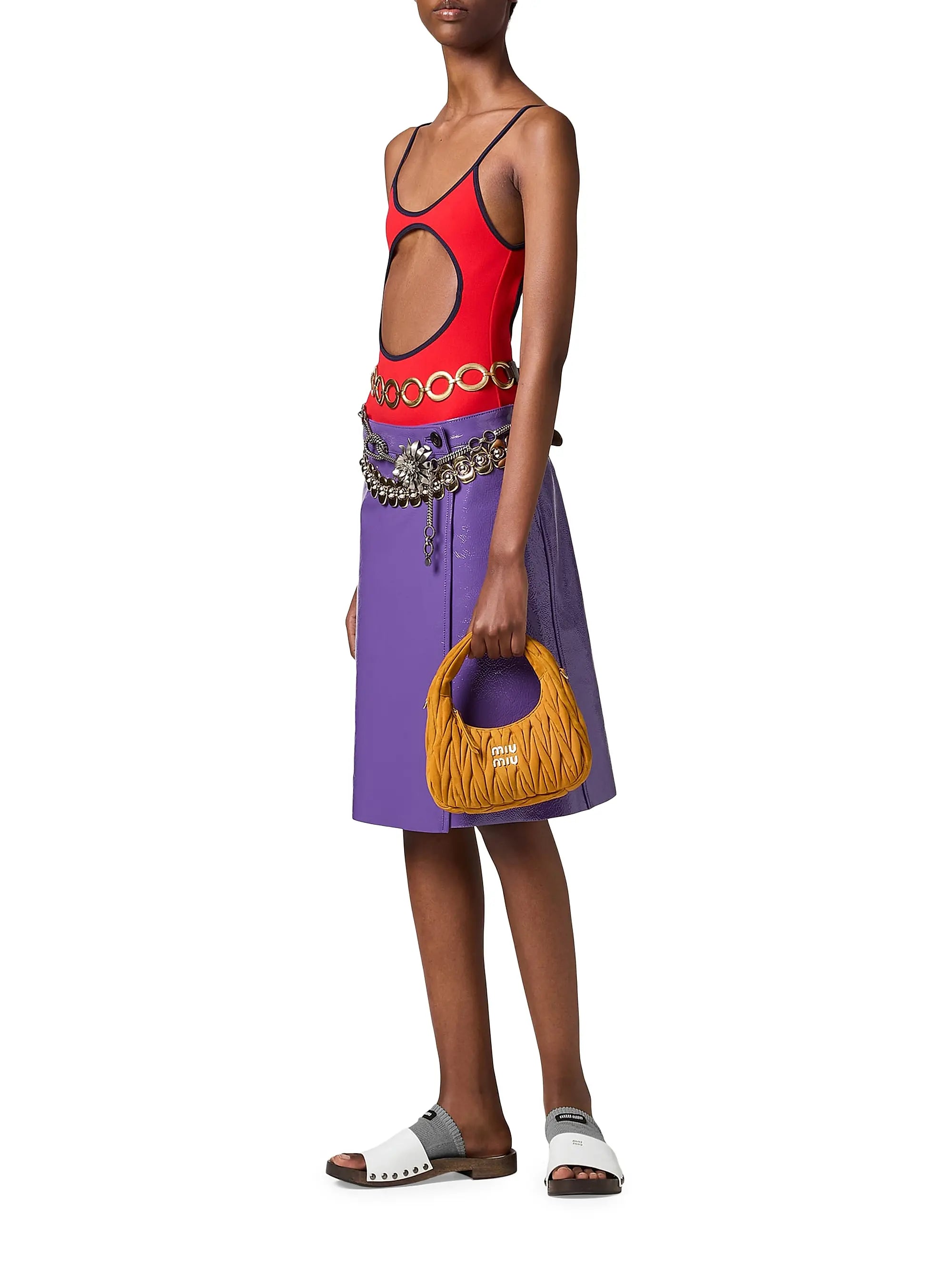 Miu Miu Wander Matelassé Suede Top Handle Bag