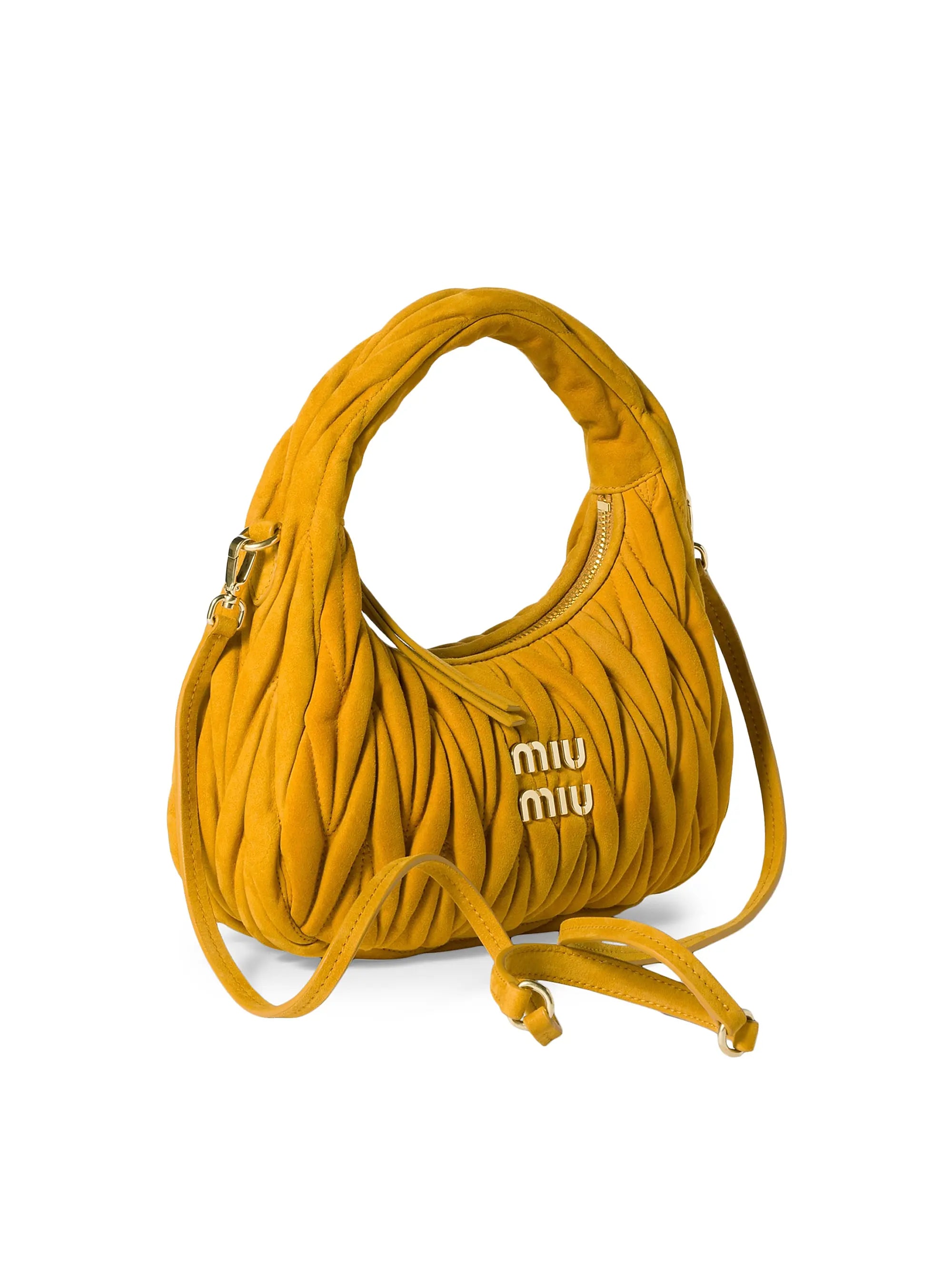 Miu Miu Wander Matelassé Suede Top Handle Bag