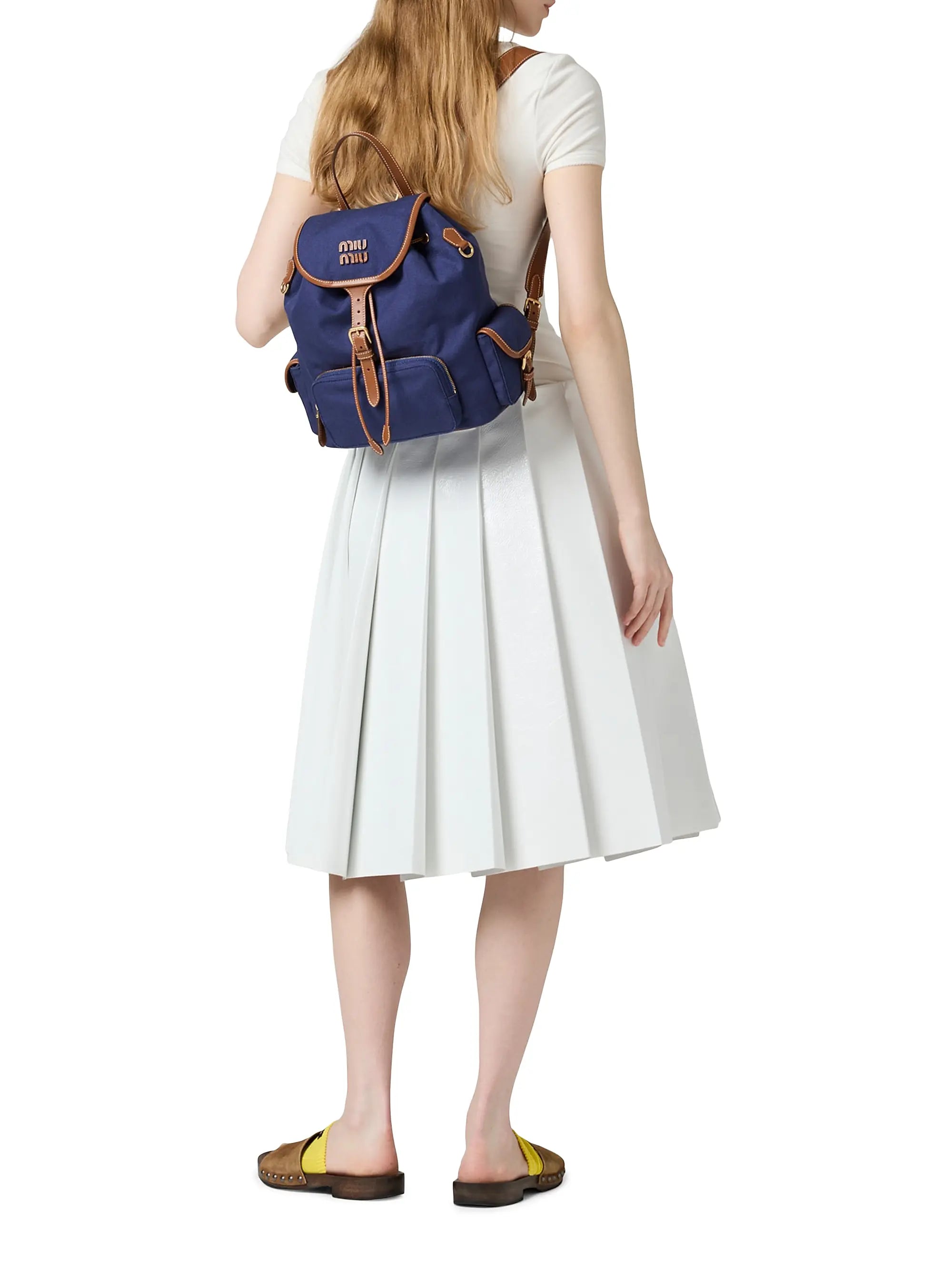 Miu Miu Canvas and Leather Backpack