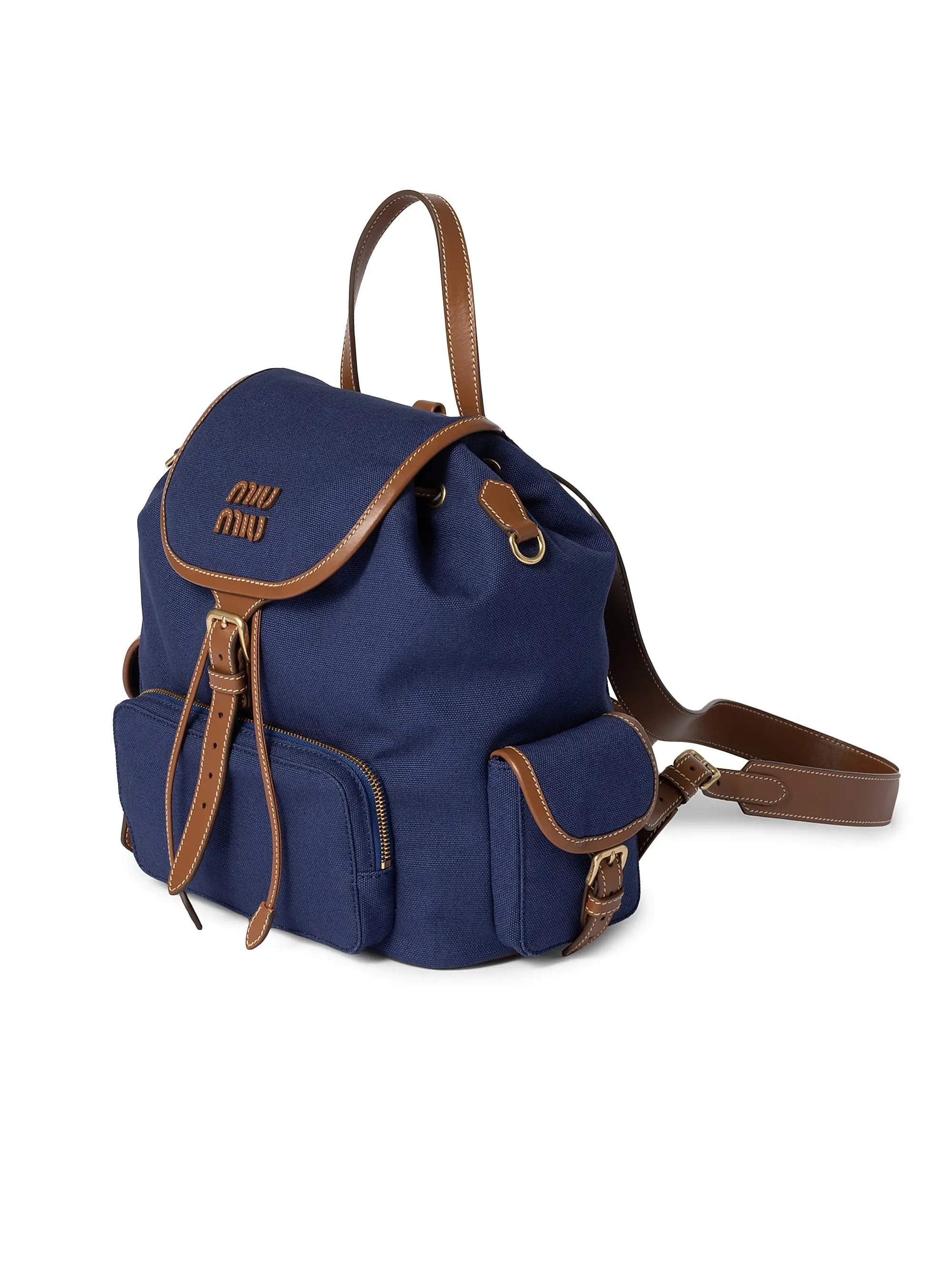 Miu Miu Canvas and Leather Backpack