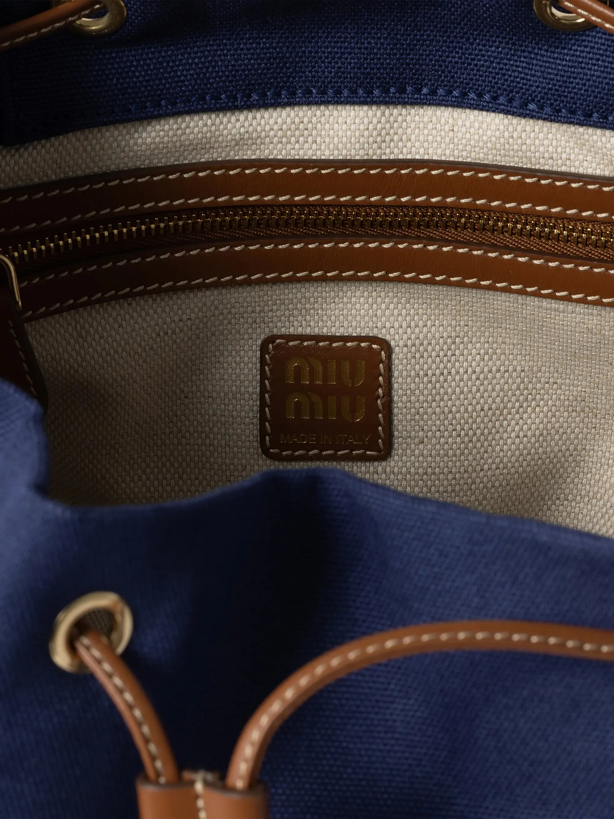 Miu Miu Canvas and Leather Backpack