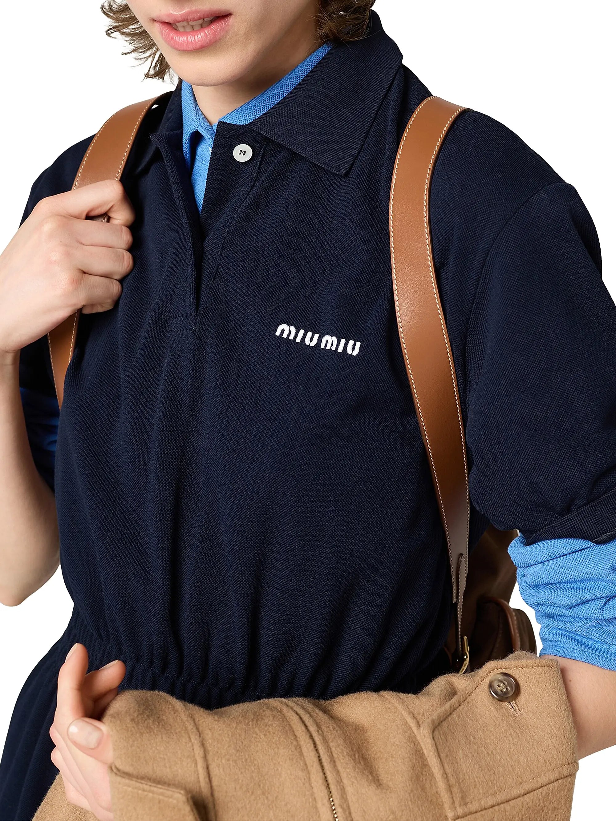 Miu Miu Canvas and Leather Backpack