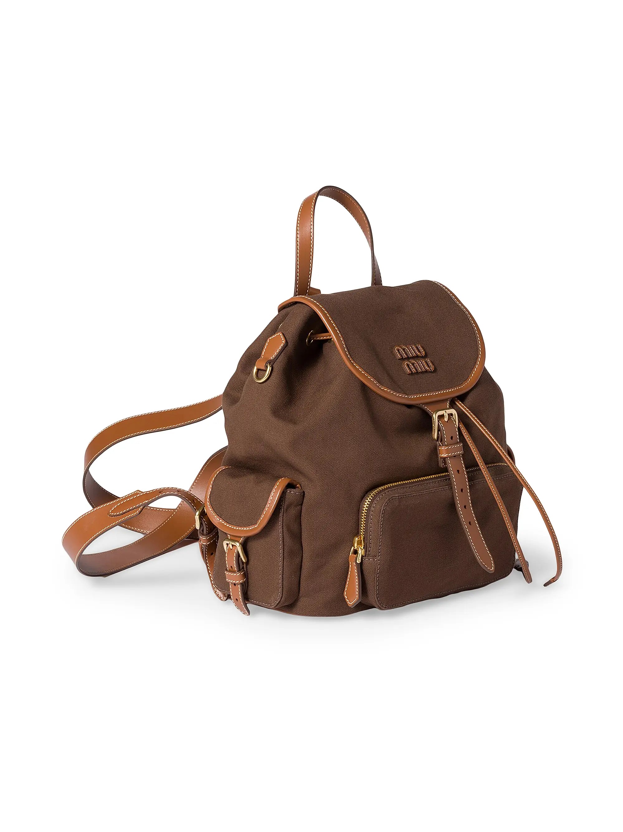 Miu Miu Canvas and Leather Backpack