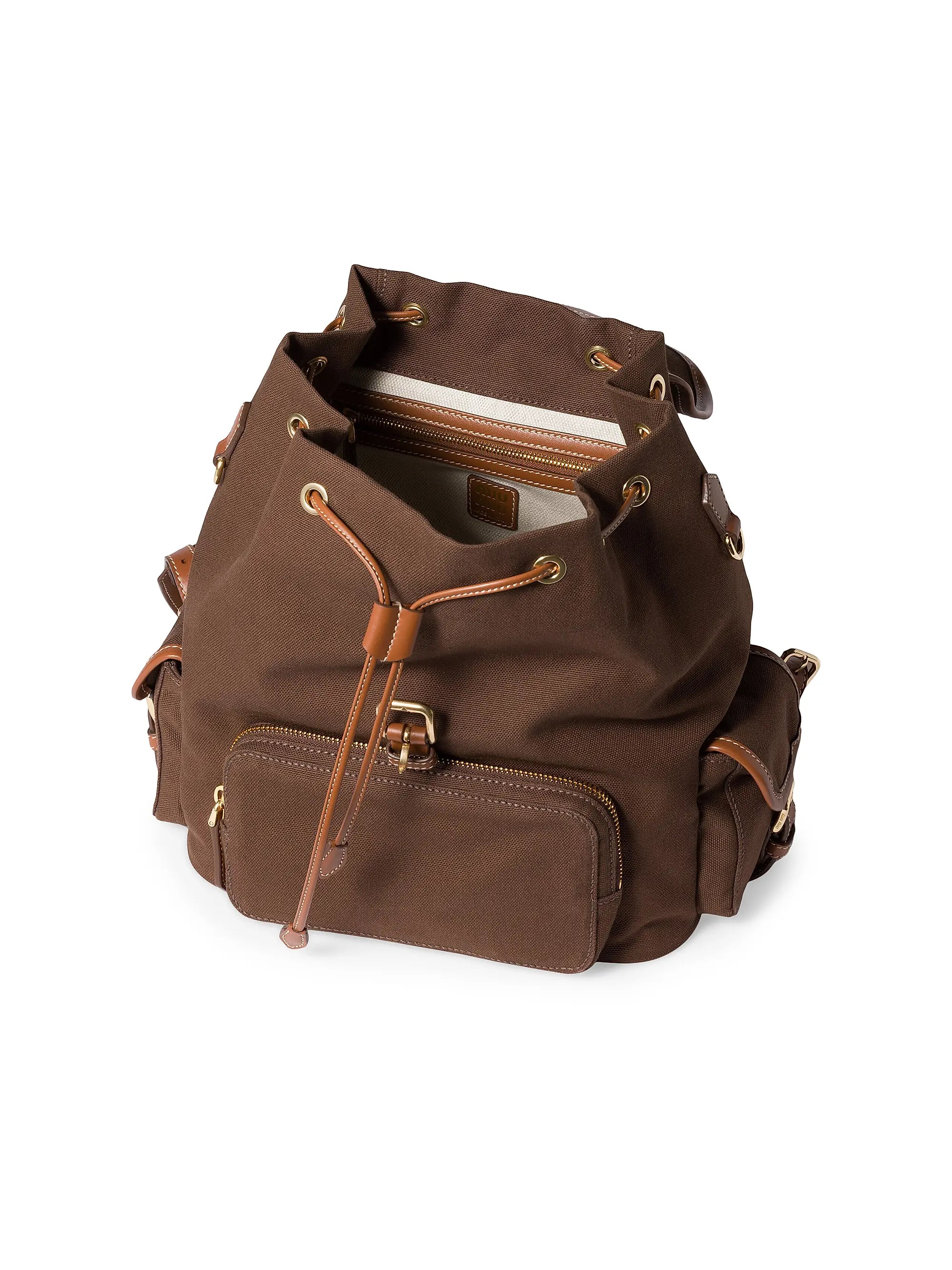 Miu Miu Canvas and Leather Backpack