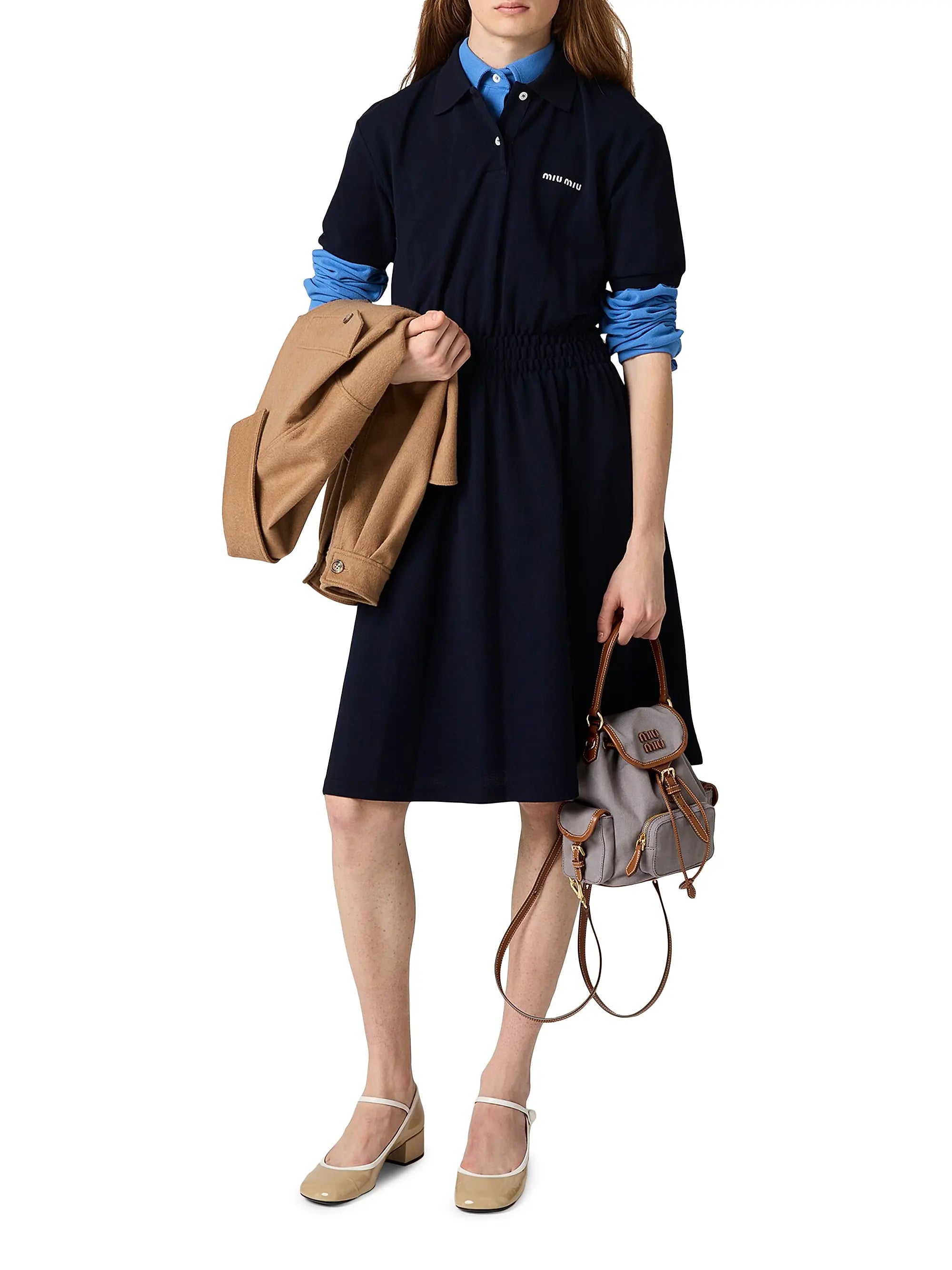 Miu Miu Canvas and Leather Backpack