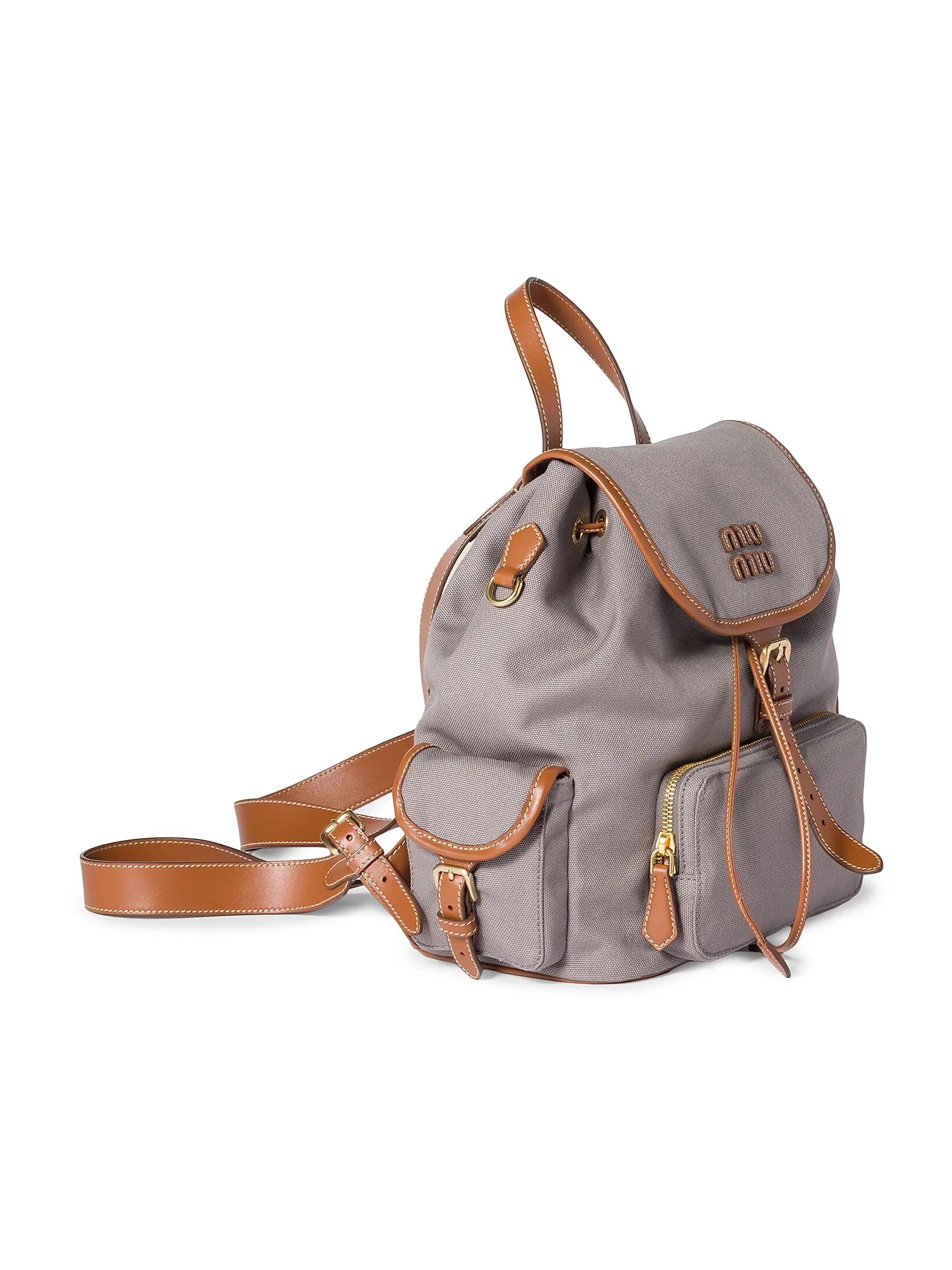 Miu Miu Canvas and Leather Backpack
