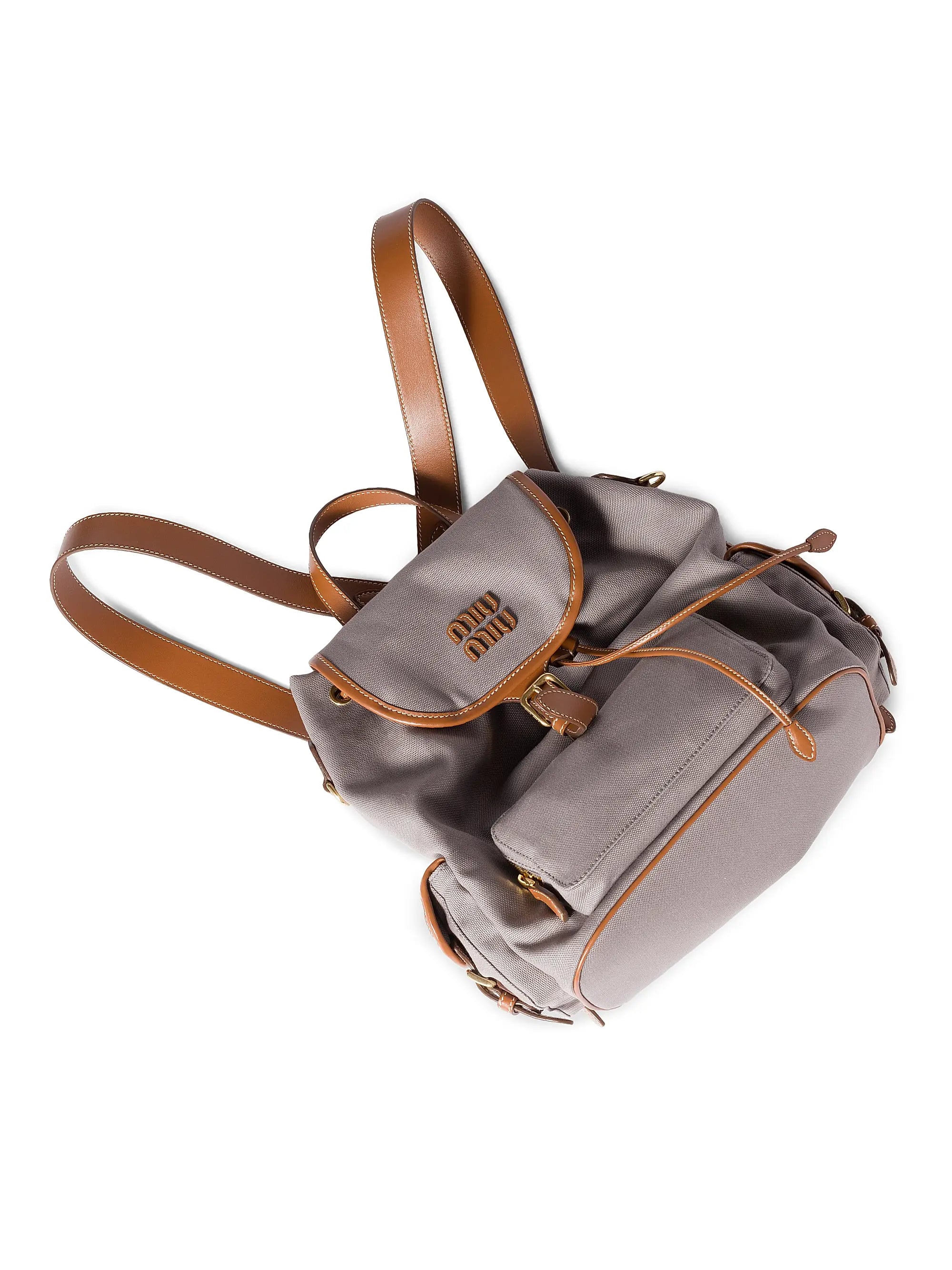 Miu Miu Canvas and Leather Backpack