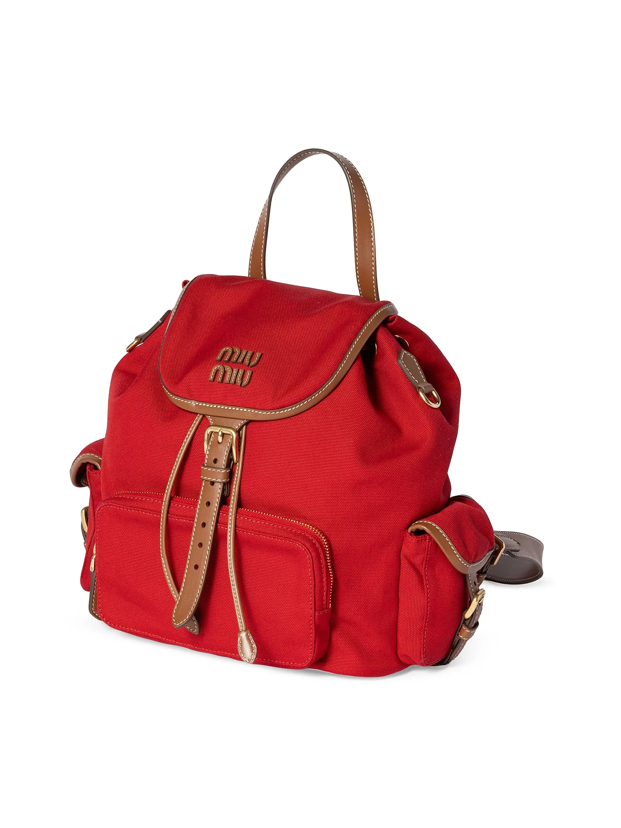 Miu Miu Canvas and Leather Backpack