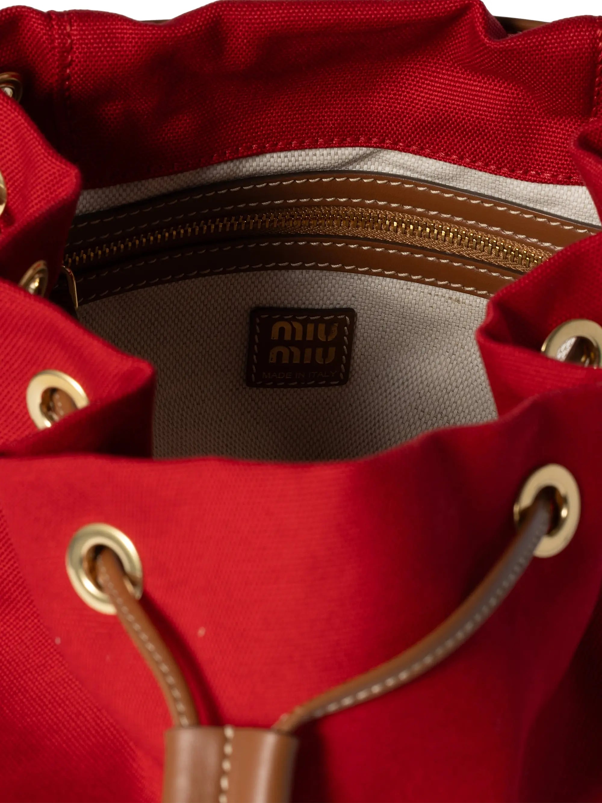 Miu Miu Canvas and Leather Backpack