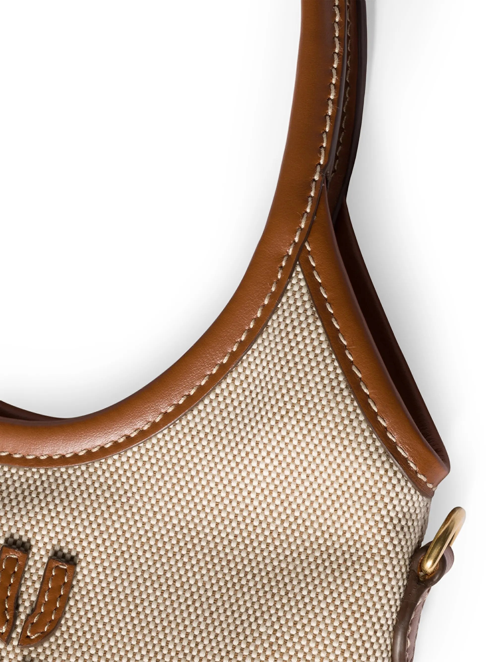 Miu Miu Ivy Canvas and Leather Top Handle Bag