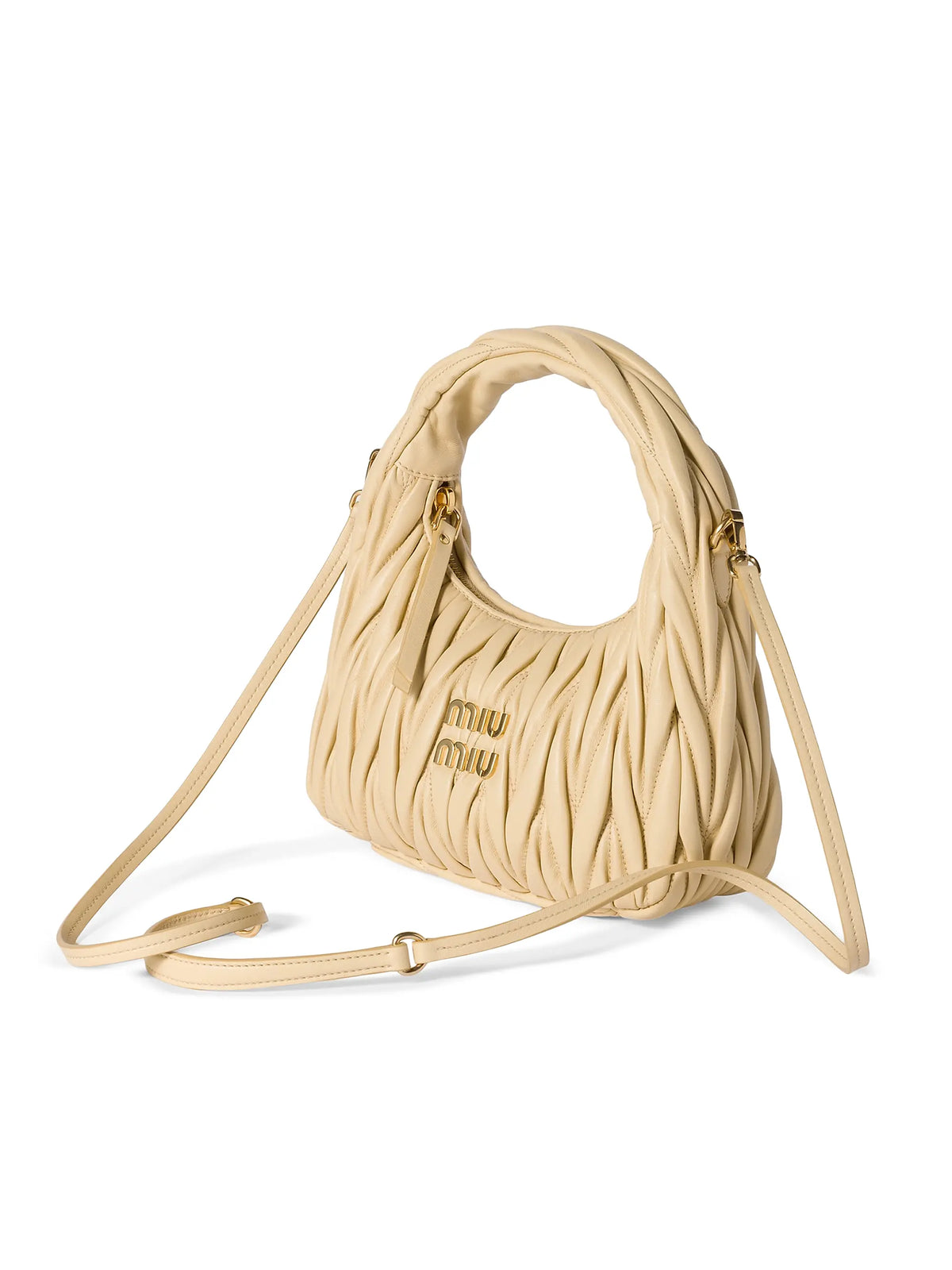 Miu Miu Women's Wander Matelassé Nappa Leather Hobo Bag, detail 5