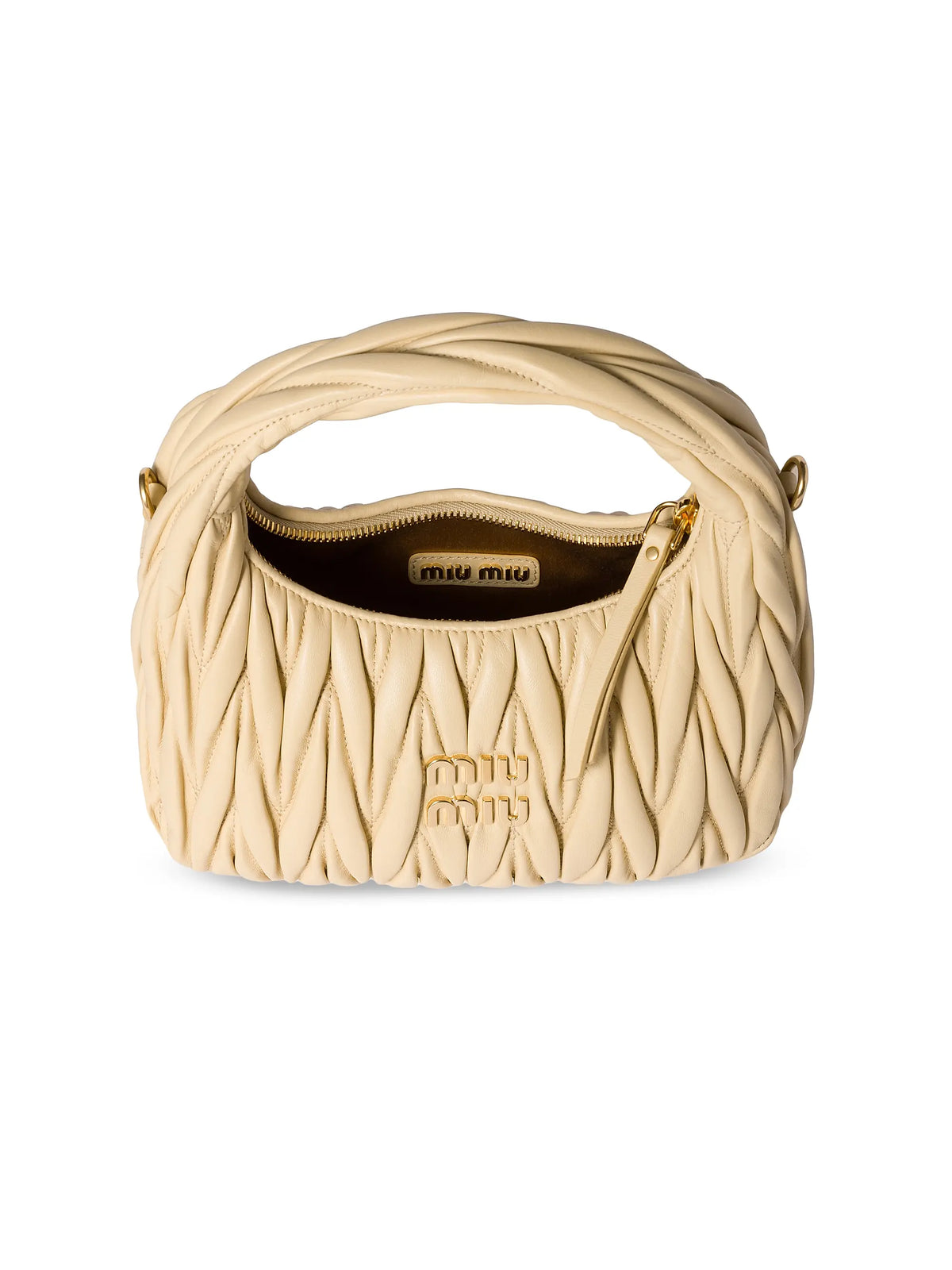 Miu Miu Wander Matelassé Nappa Leather Hobo Bag