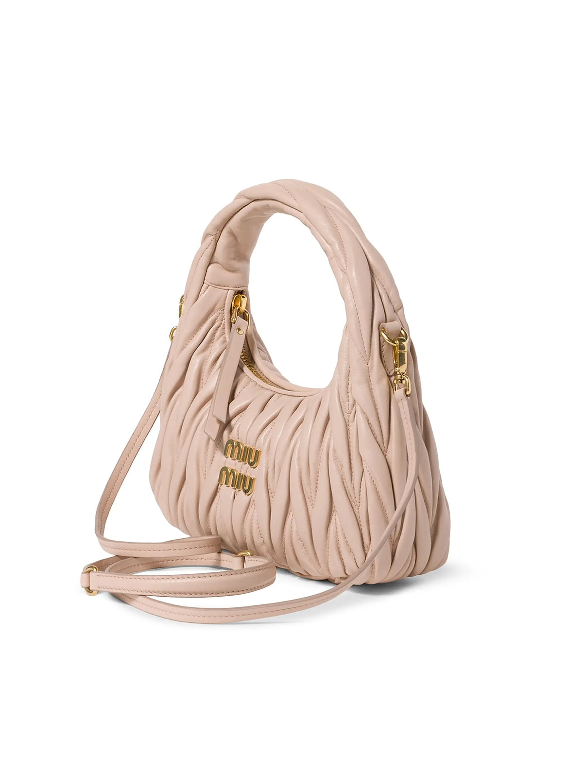 Miu Miu Wander Matelassé Nappa Leather Hobo Bag