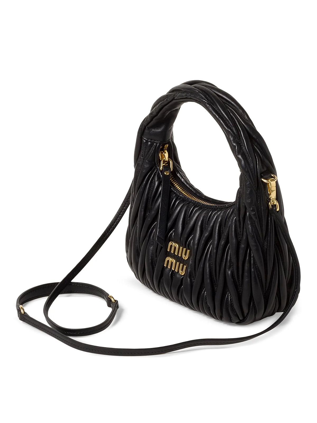 Miu Miu Wander Matelassé Nappa Leather Hobo Bag