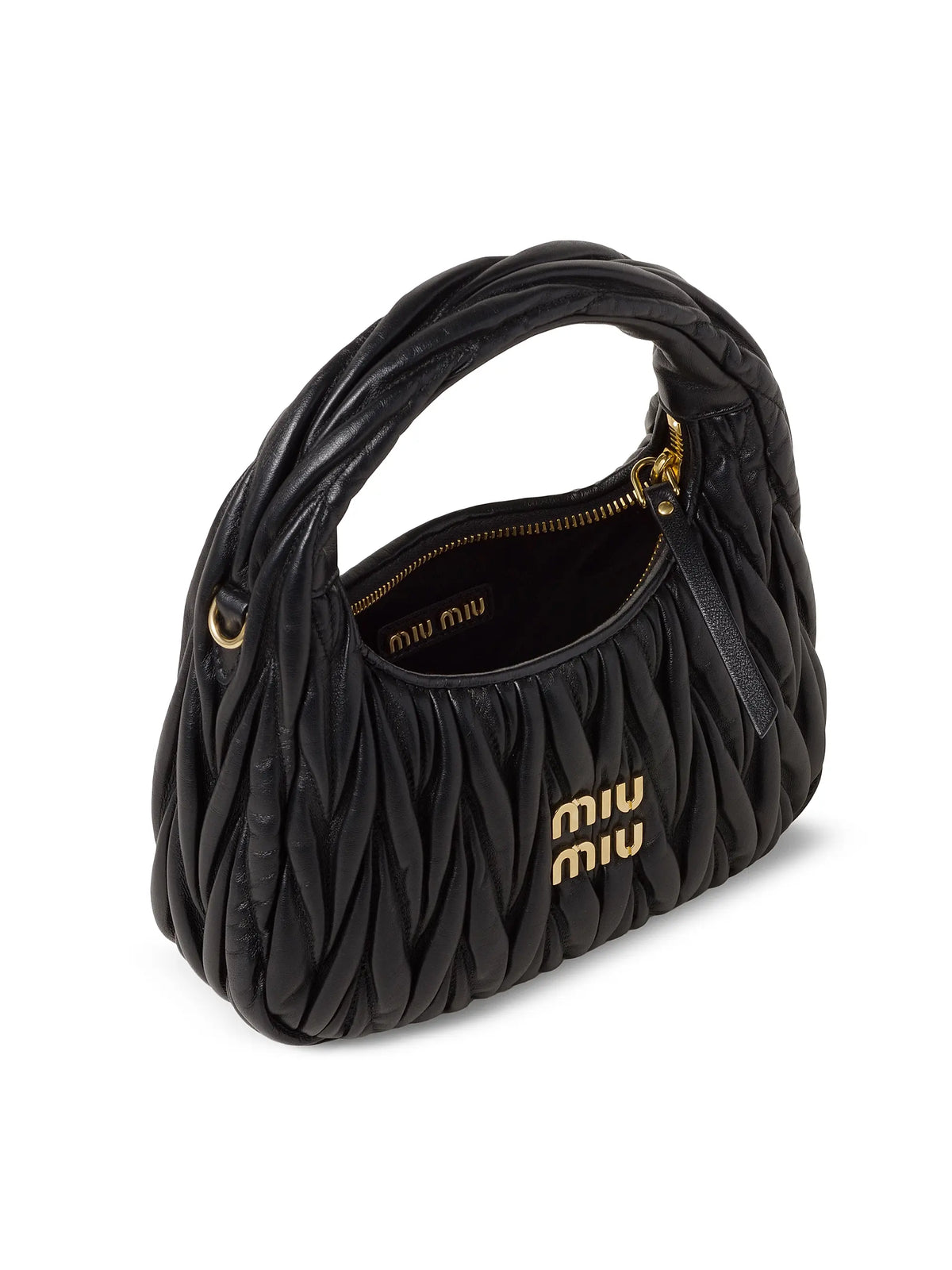 Miu Miu Wander Matelassé Nappa Leather Hobo Bag