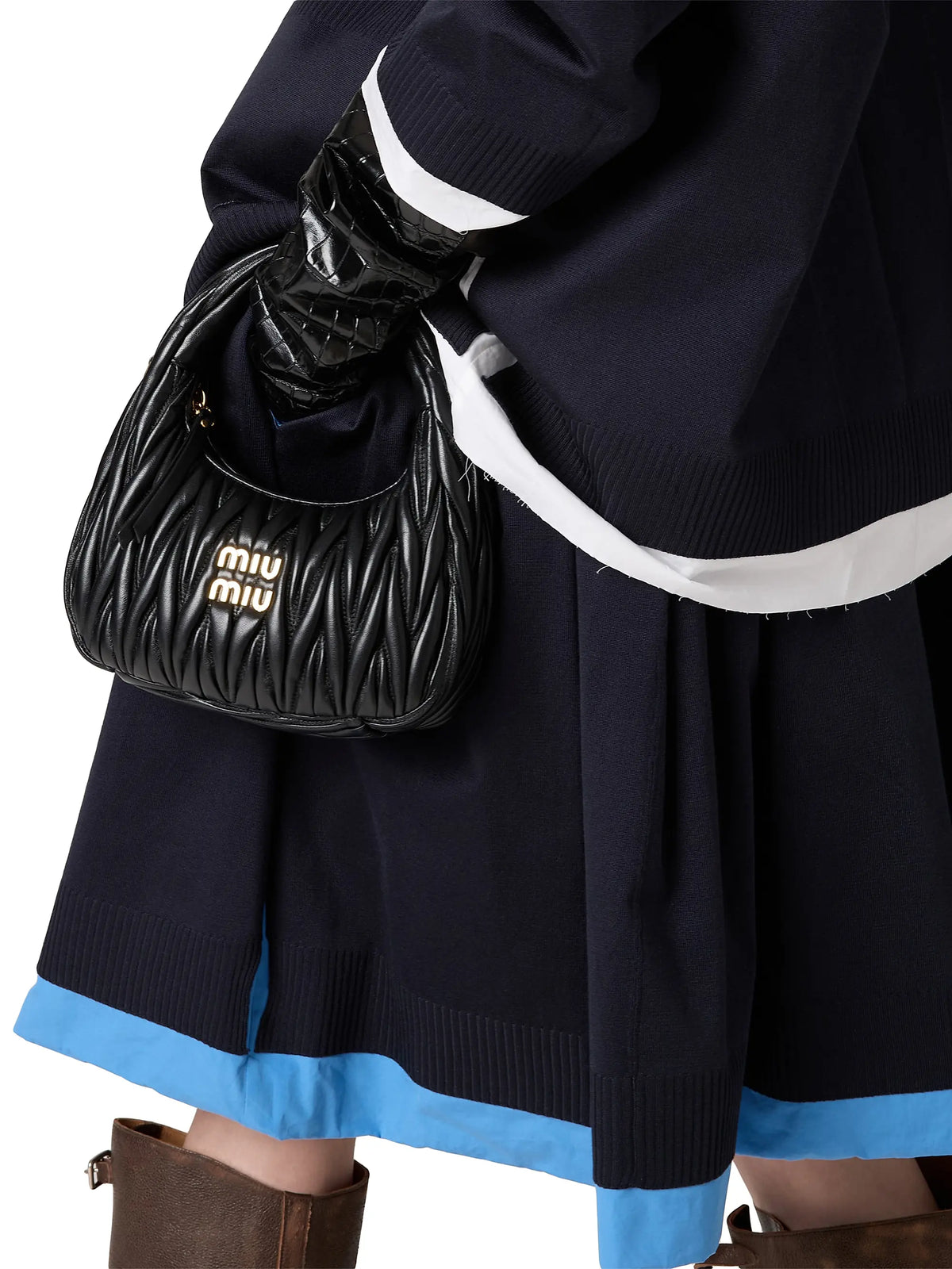 Miu Miu Wander Matelassé Nappa Leather Hobo Bag