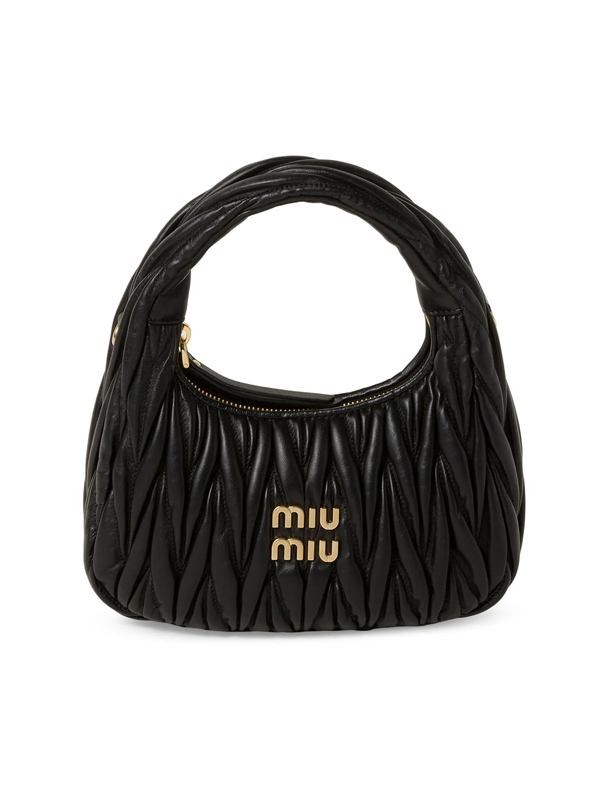 Miu Miu Women's Wander Matelassé Nappa Leather Hobo Bag, hardware detail