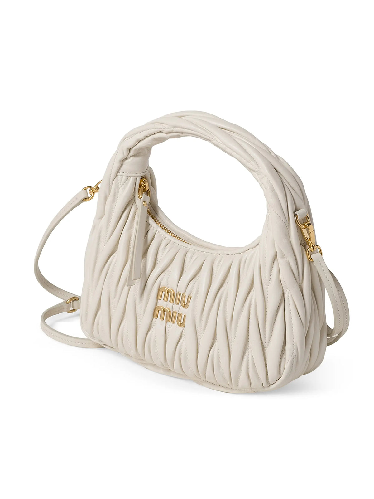 Miu Miu Wander Matelassé Nappa Leather Hobo Bag