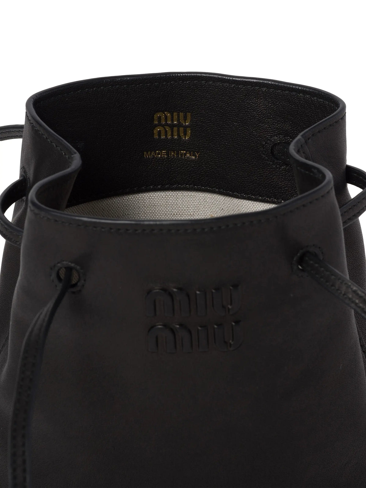 Miu Miu Nappa Leather Mini Bucket Bag