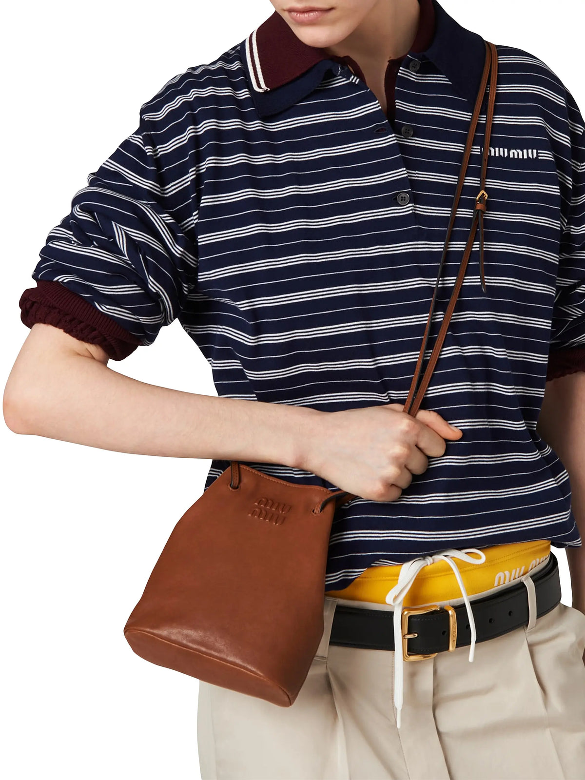 Miu Miu Nappa Leather Mini Bucket Bag