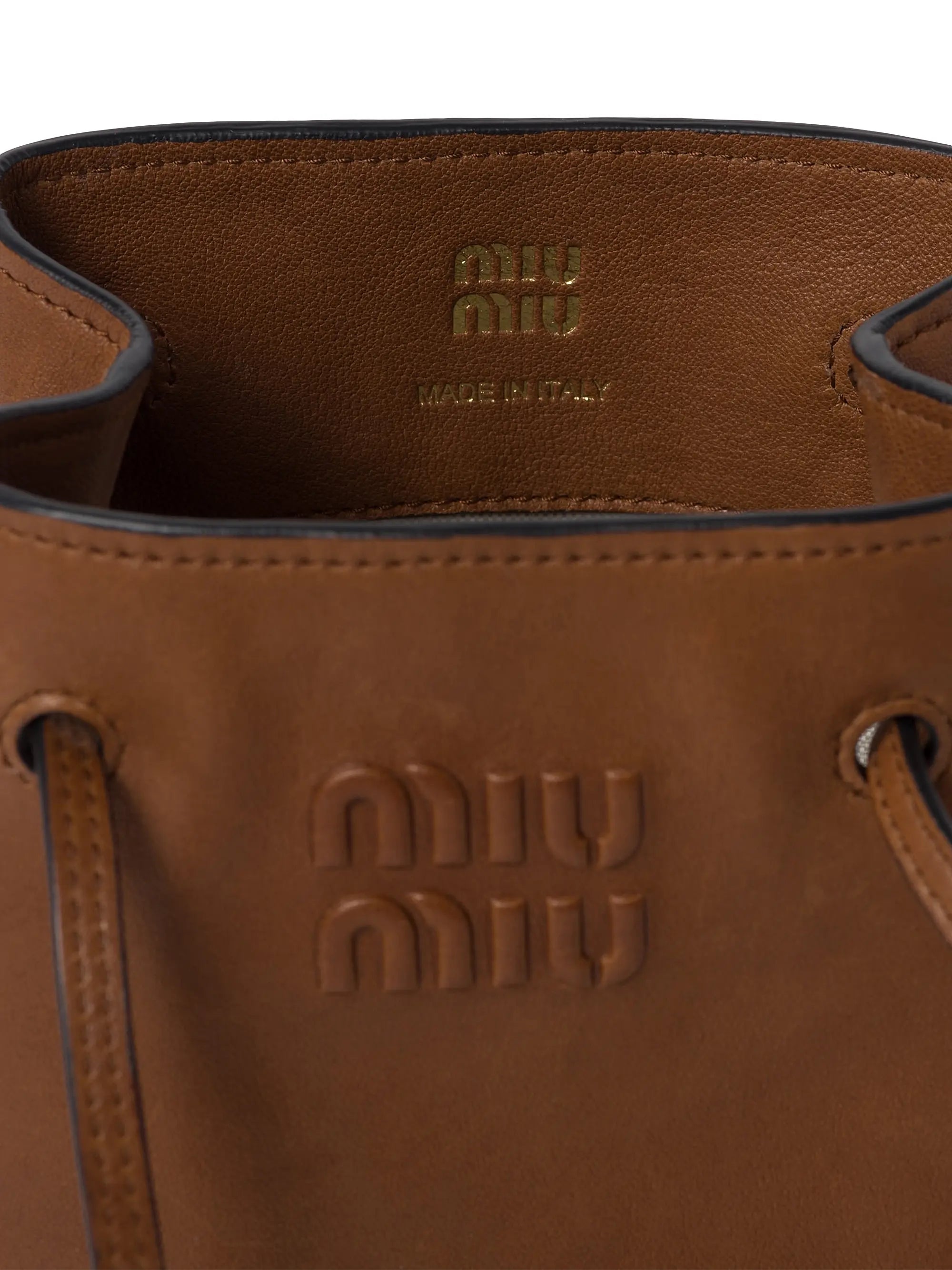 Miu Miu Nappa Leather Mini Bucket Bag