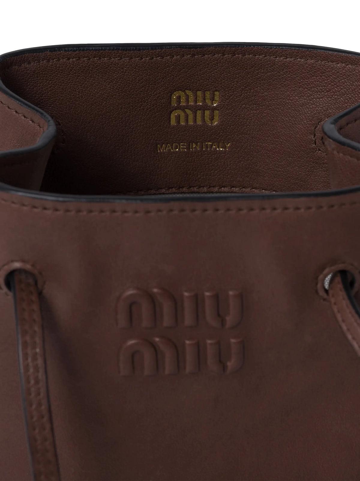 Miu Miu Nappa Leather Mini Bucket Bag