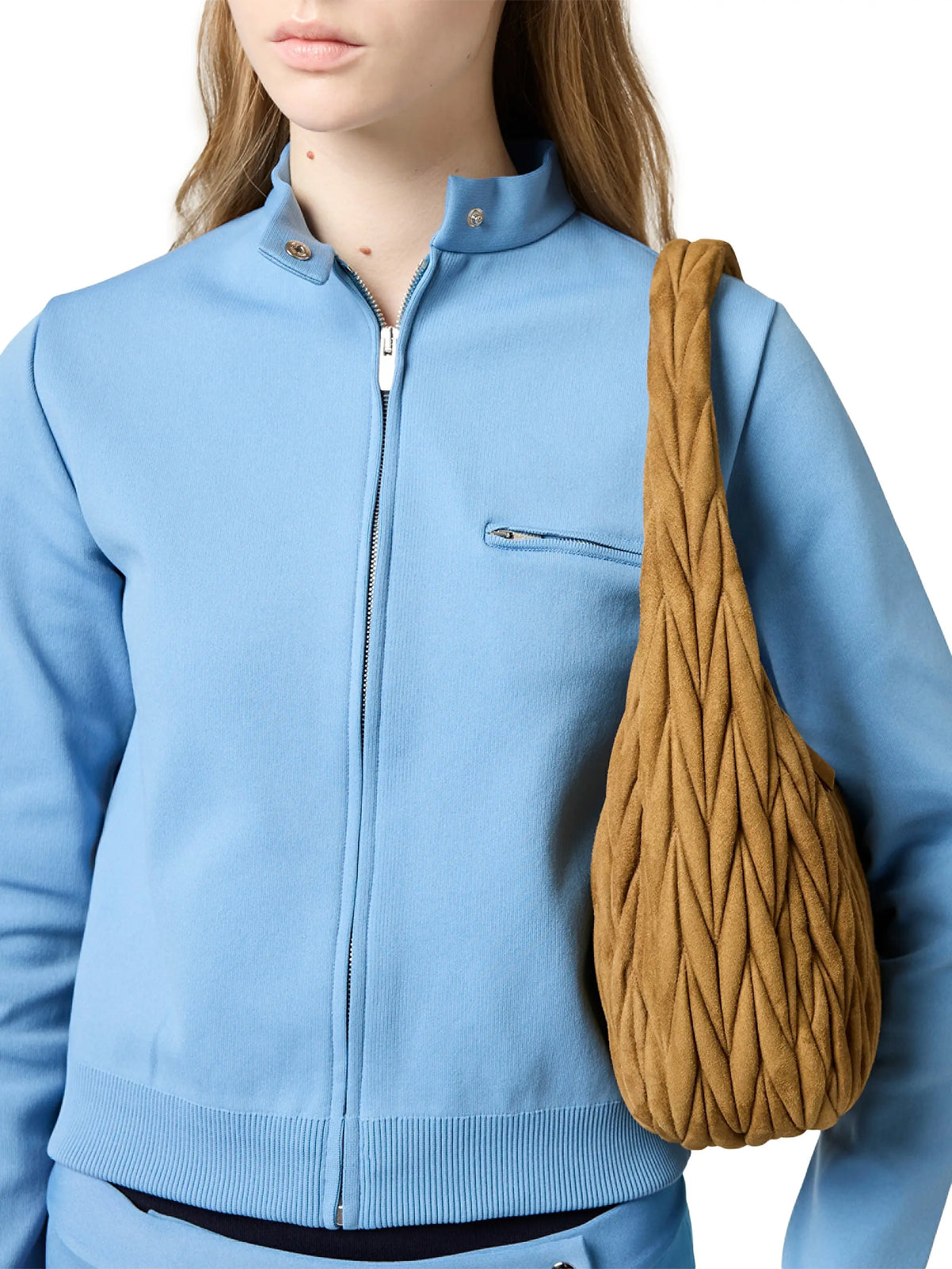 Miu Miu Wander Matelassé Suede Hobo Bag