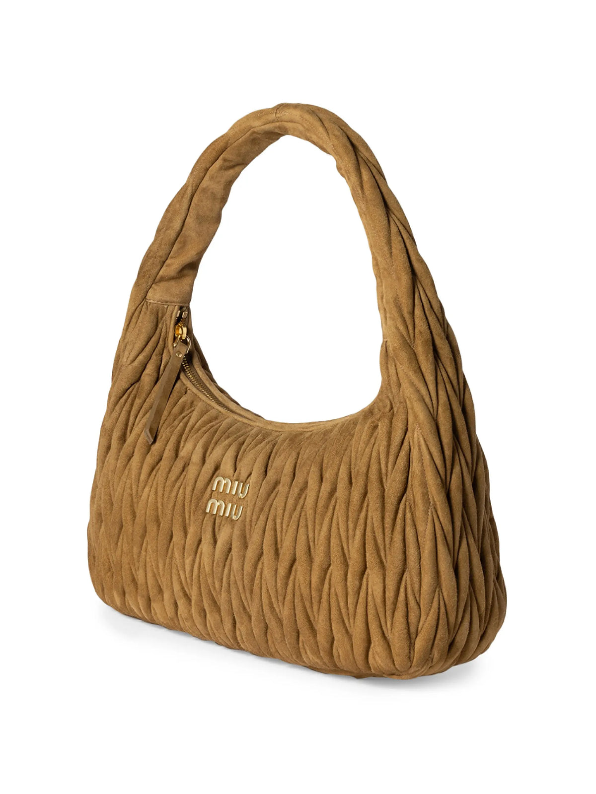 Miu Miu Wander Matelassé Suede Hobo Bag