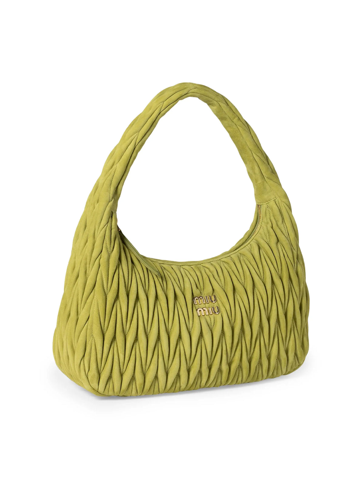 Miu Miu Wander Matelassé Suede Hobo Bag