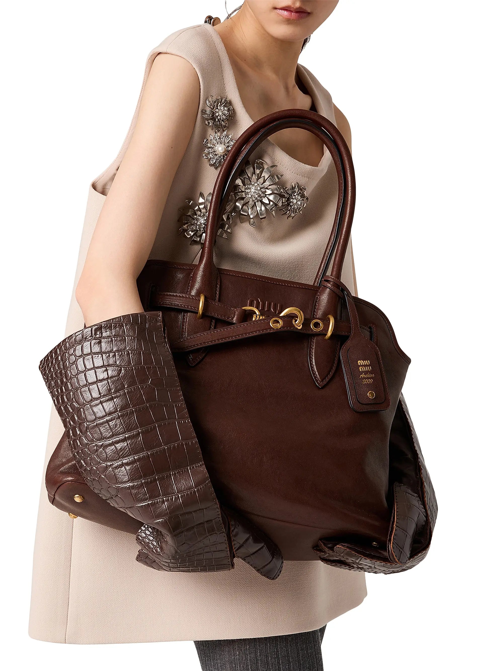 Miu Miu Aventure Nappa Leather Shoulder Bag
