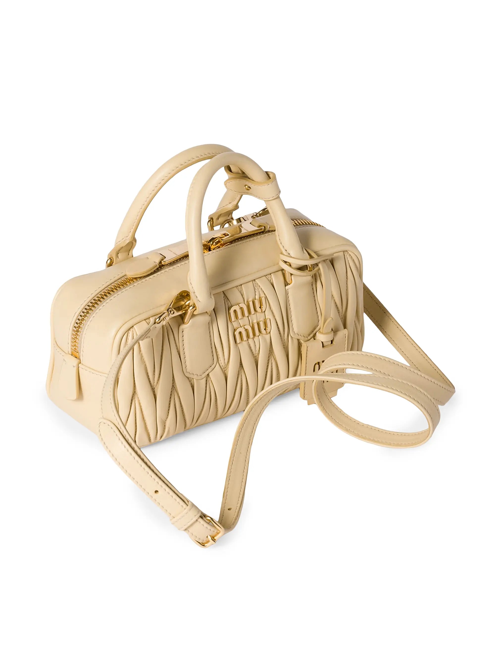Miu Miu Arcadie Matelassé Nappa Leather Top Handle Bag