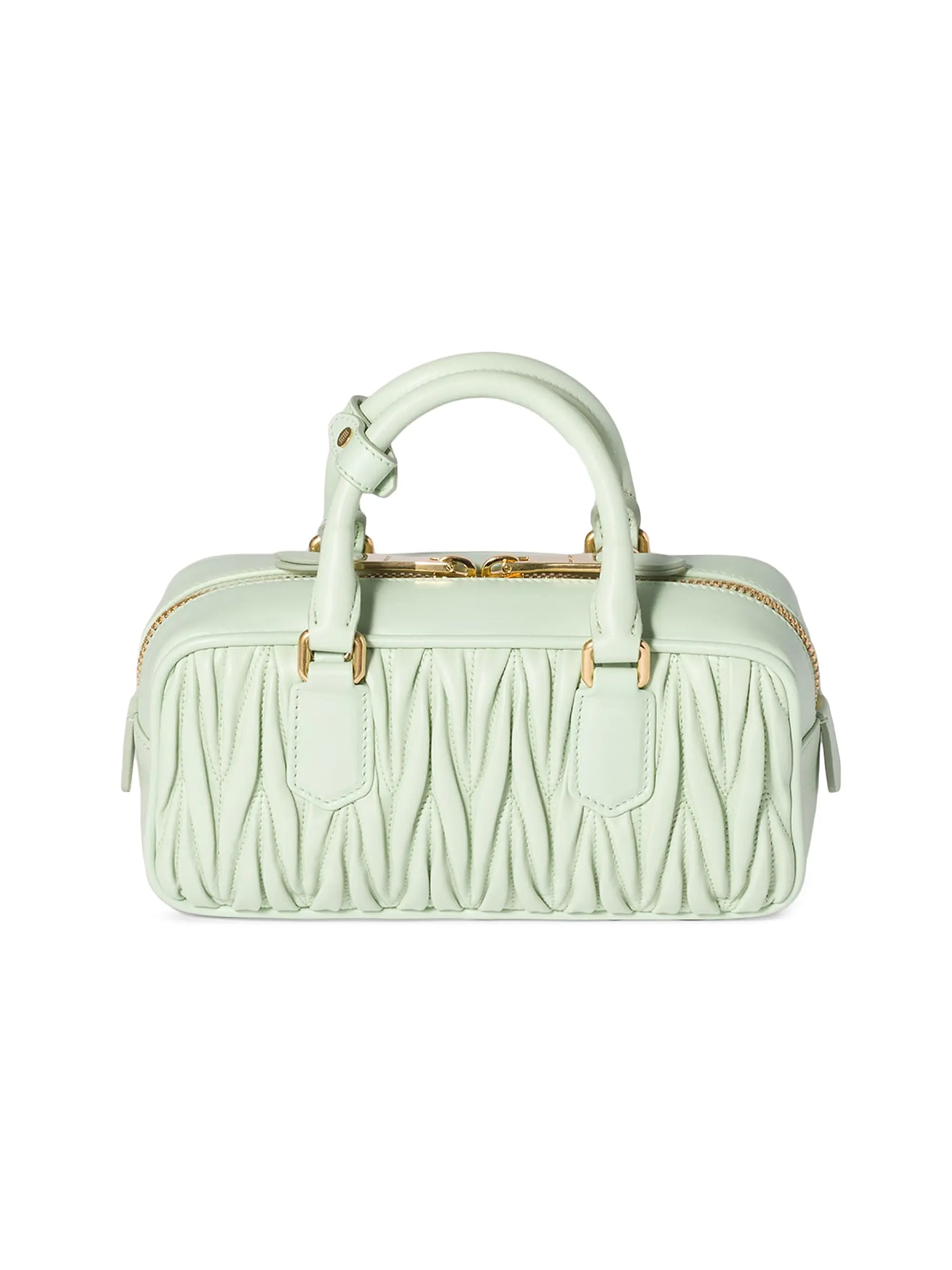 Miu Miu Arcadie Matelassé Nappa Leather Top Handle Bag