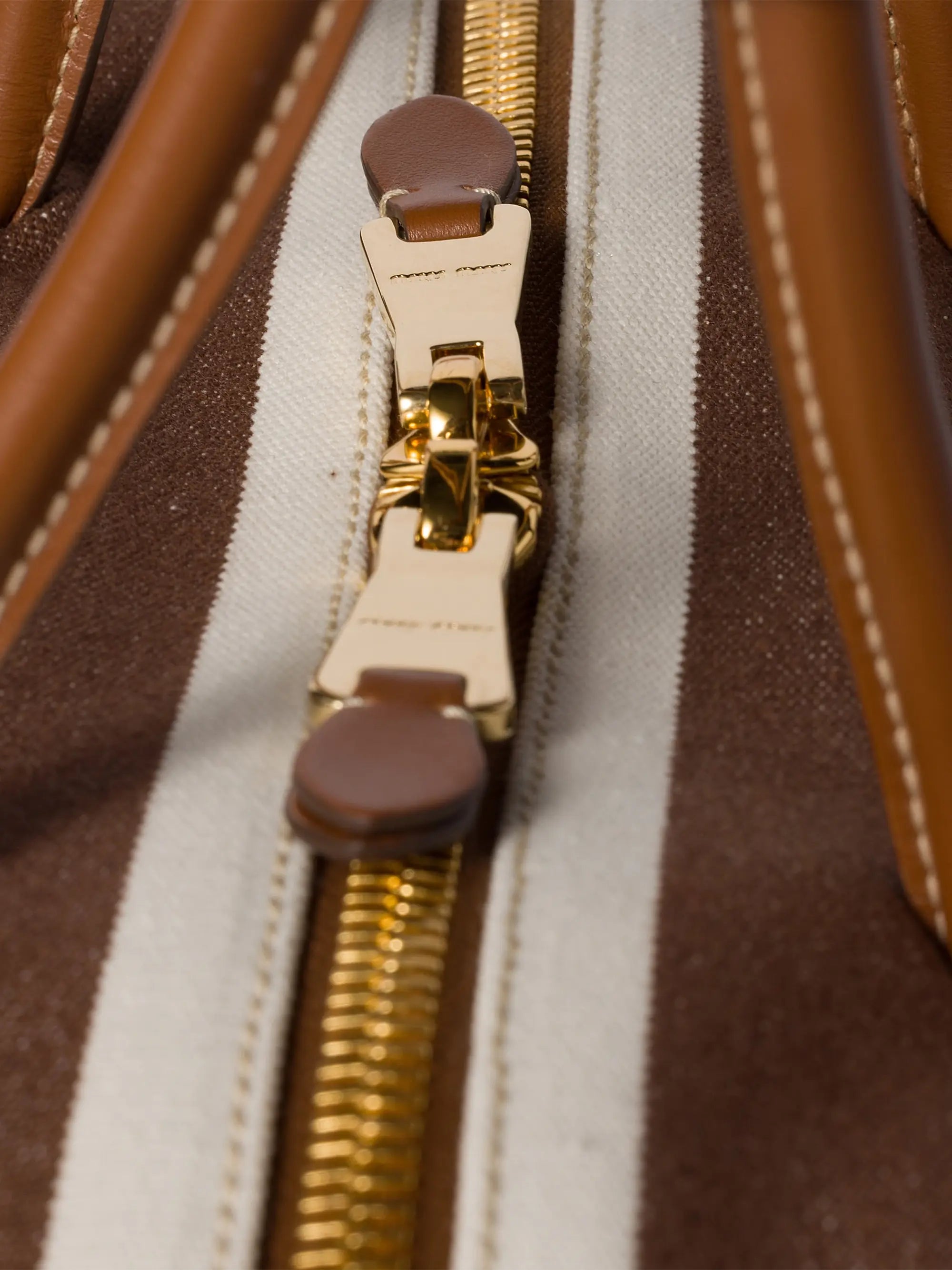 Miu Miu Beau Canvas and Leather Shoulder Bag