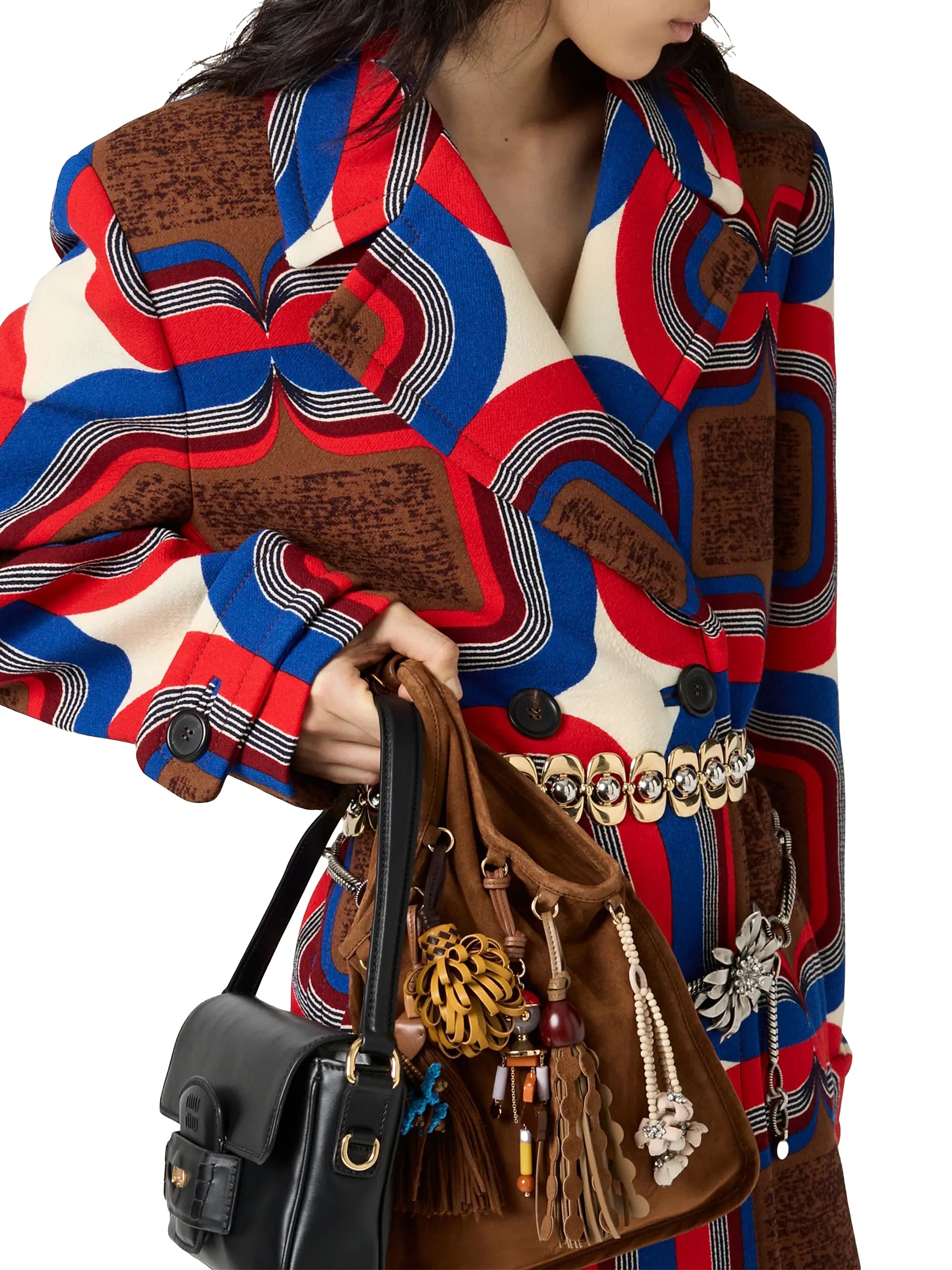 Miu Miu Suede Top Handle Bag with Trick