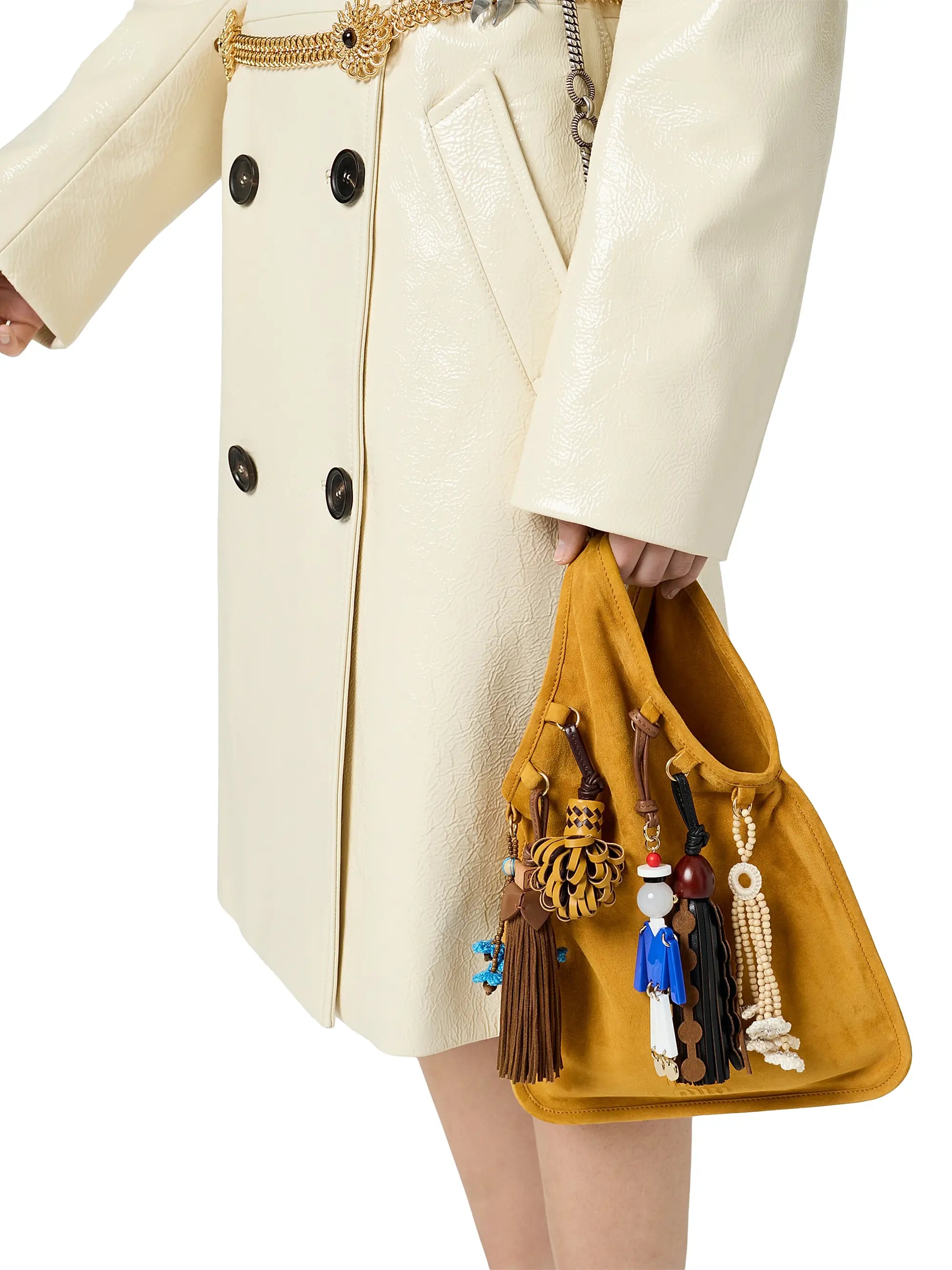 Miu Miu Suede Top Handle Bag with Trick
