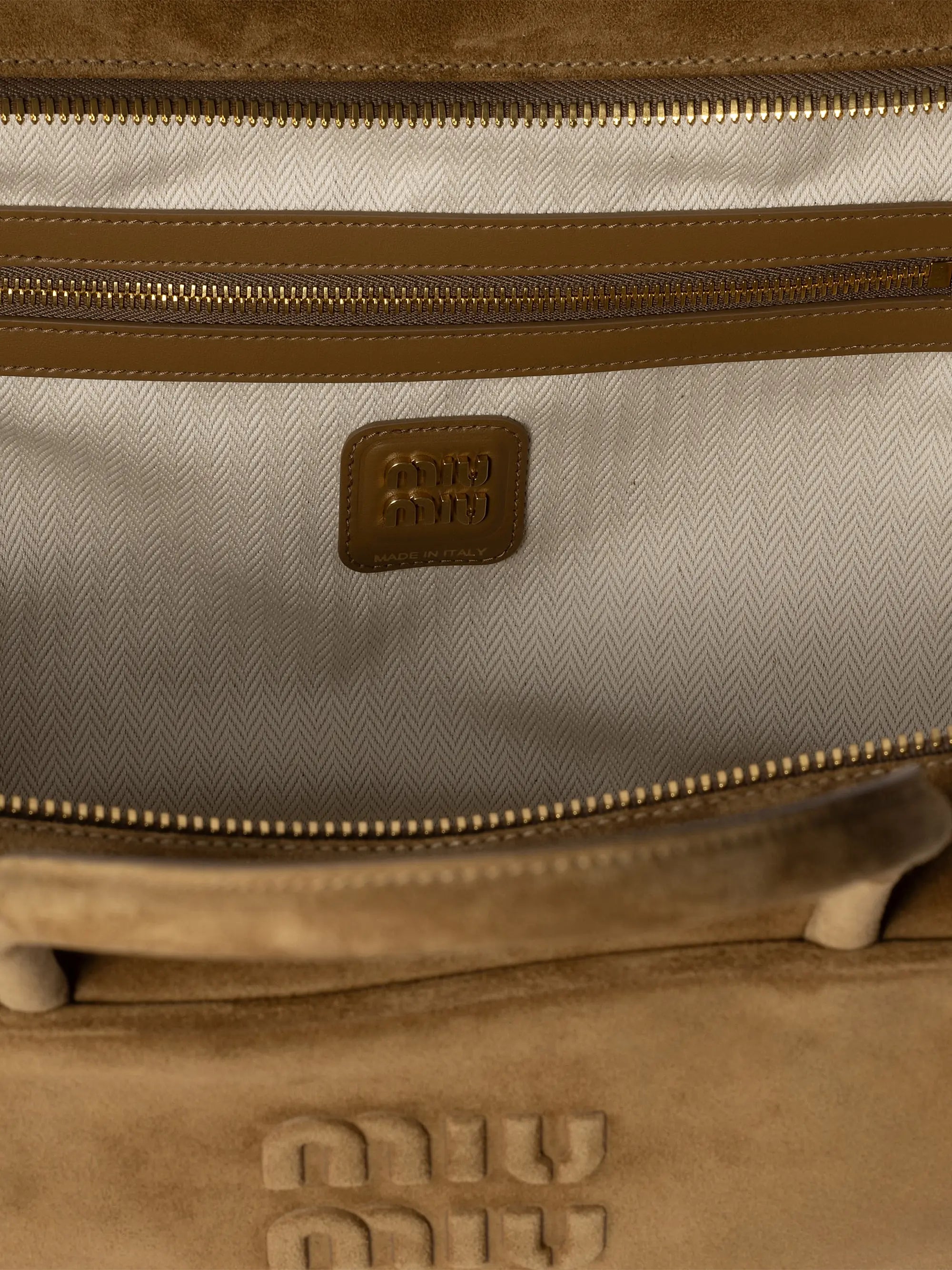 Miu Miu Suede Beau Top Handle Bag