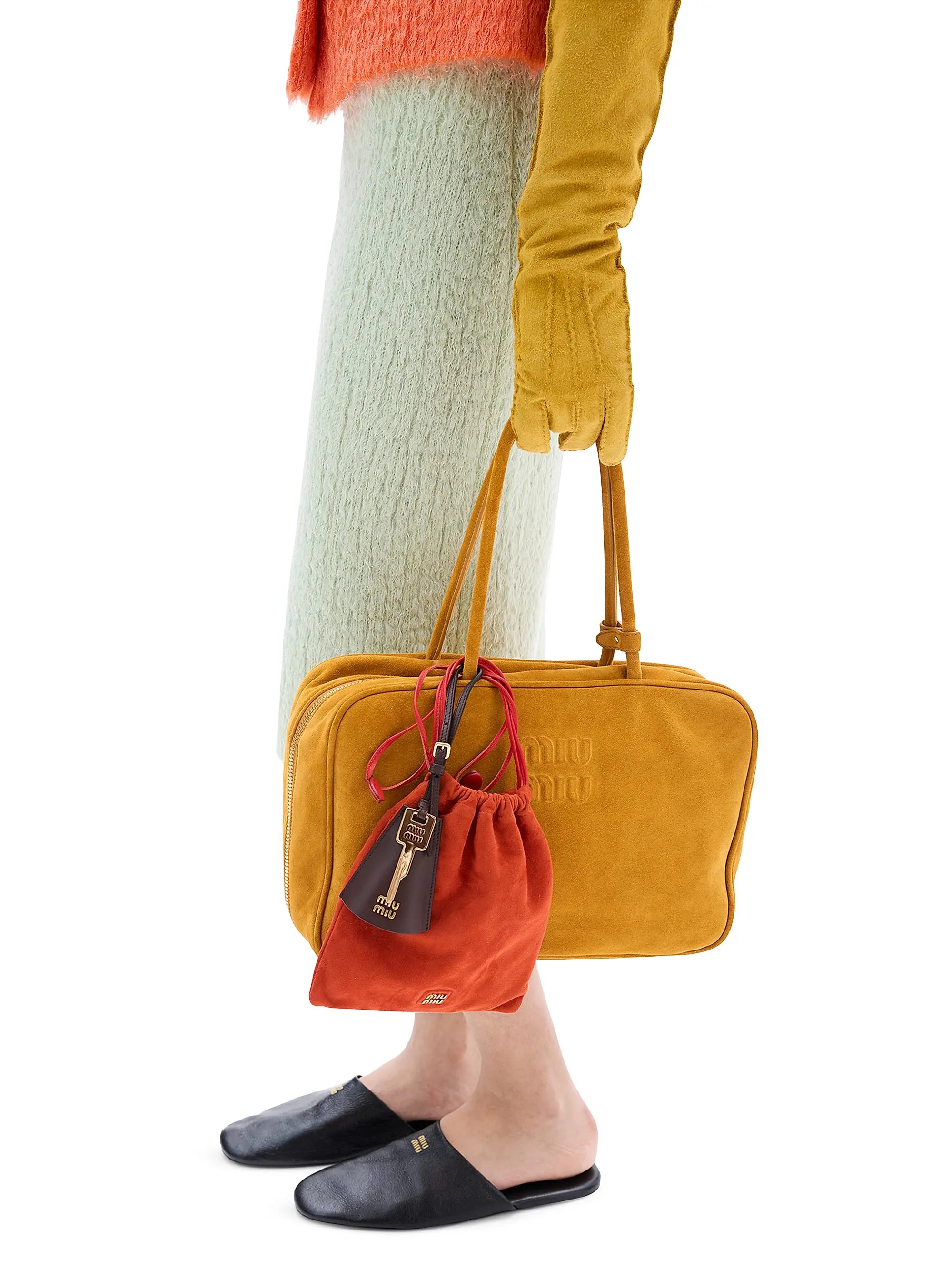 Miu Miu Suede Beau Top Handle Bag