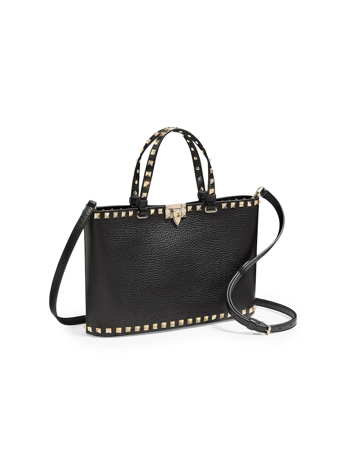 Valentino Garavani Rockstud Small Shopping Bag in Grainy Calfskin