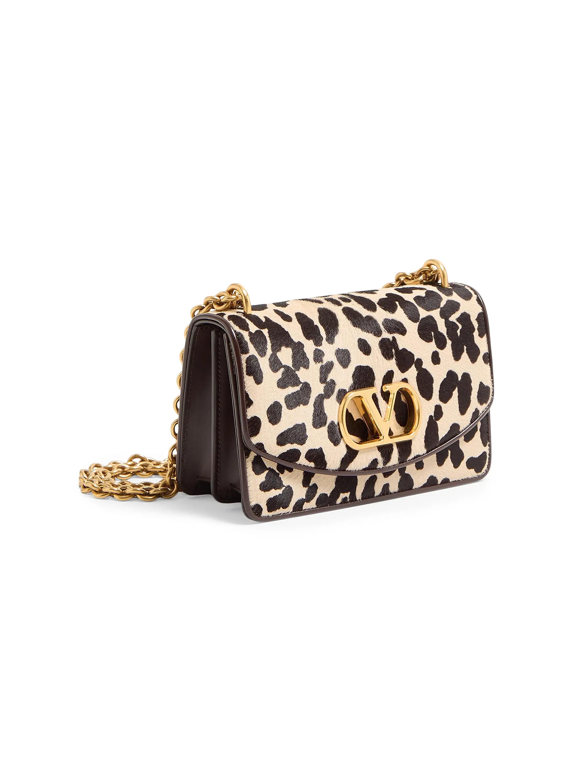 Valentino Garavani Vain Small Shoulder Bag in Pony Effect Calfskin