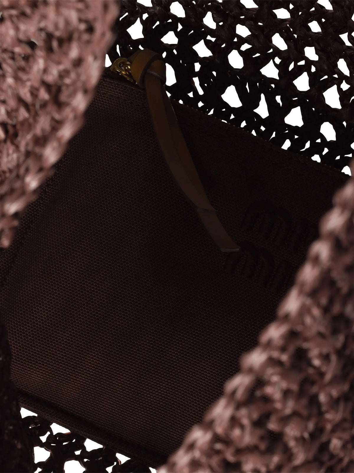 Miu Miu Raffia-Effect Woven Hobo Bag