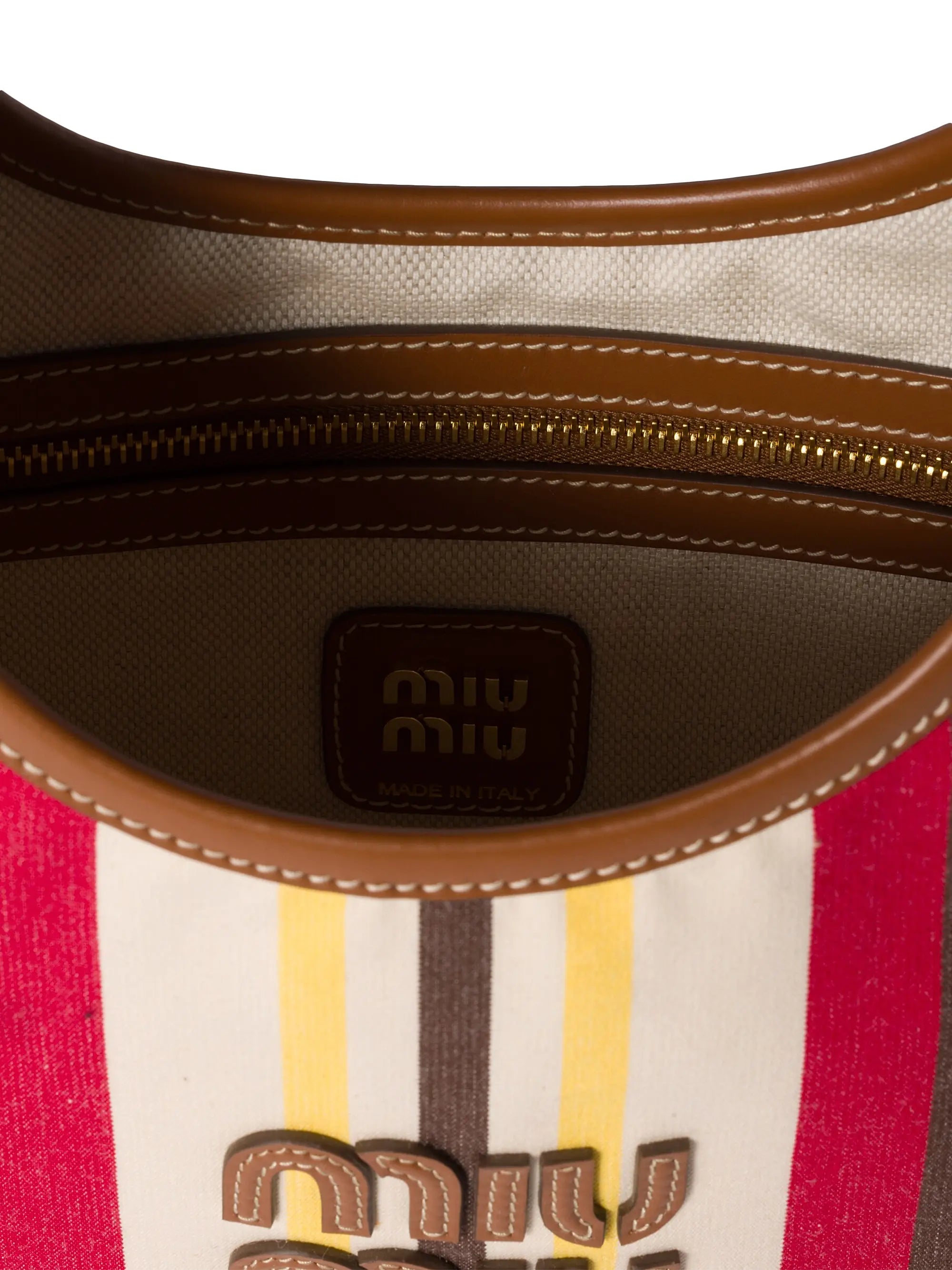 Miu Miu Ivy Canvas and Leather Tote Bag