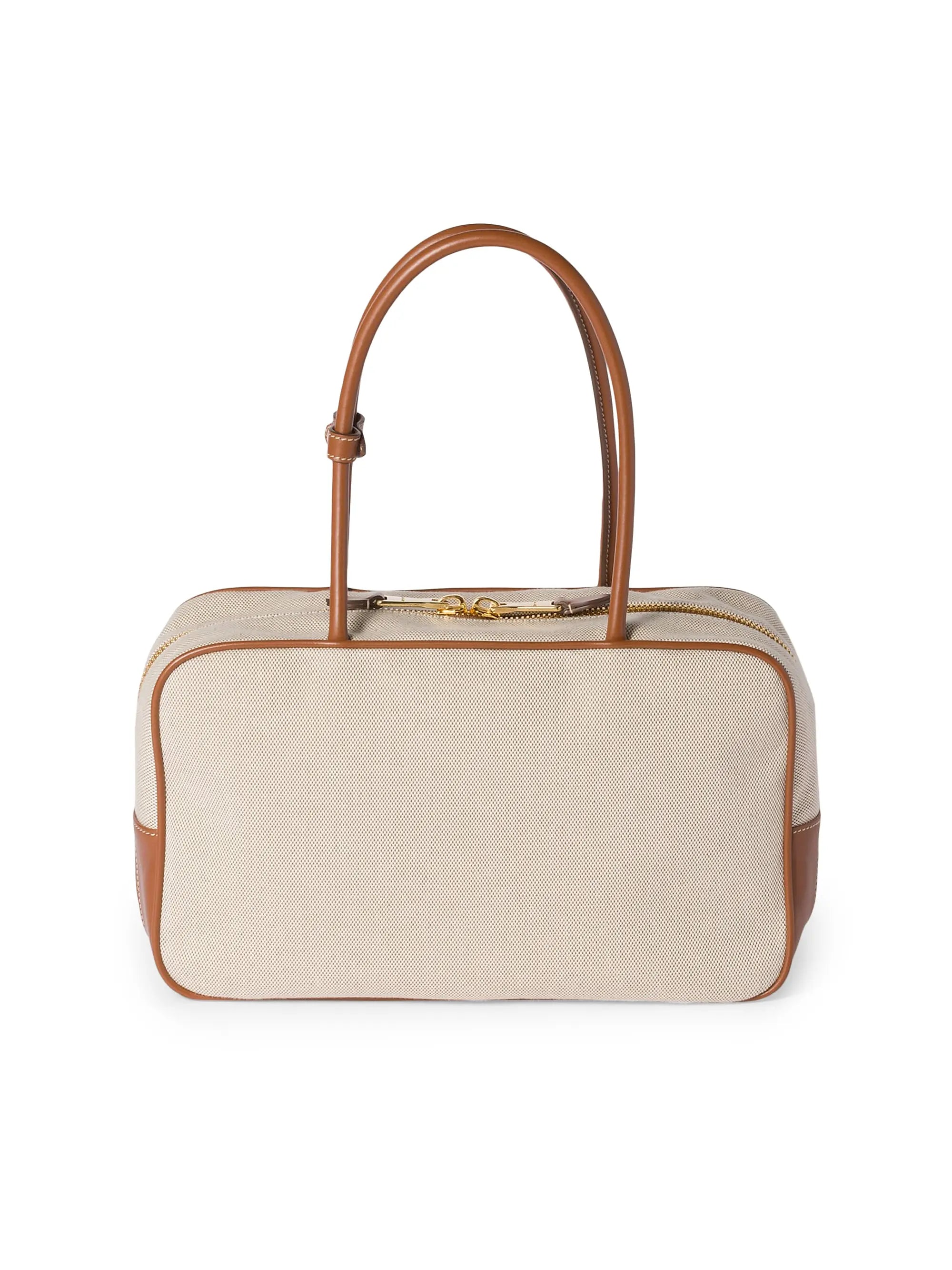 Miu Miu Beau Canvas and Leather Top Handle Bag