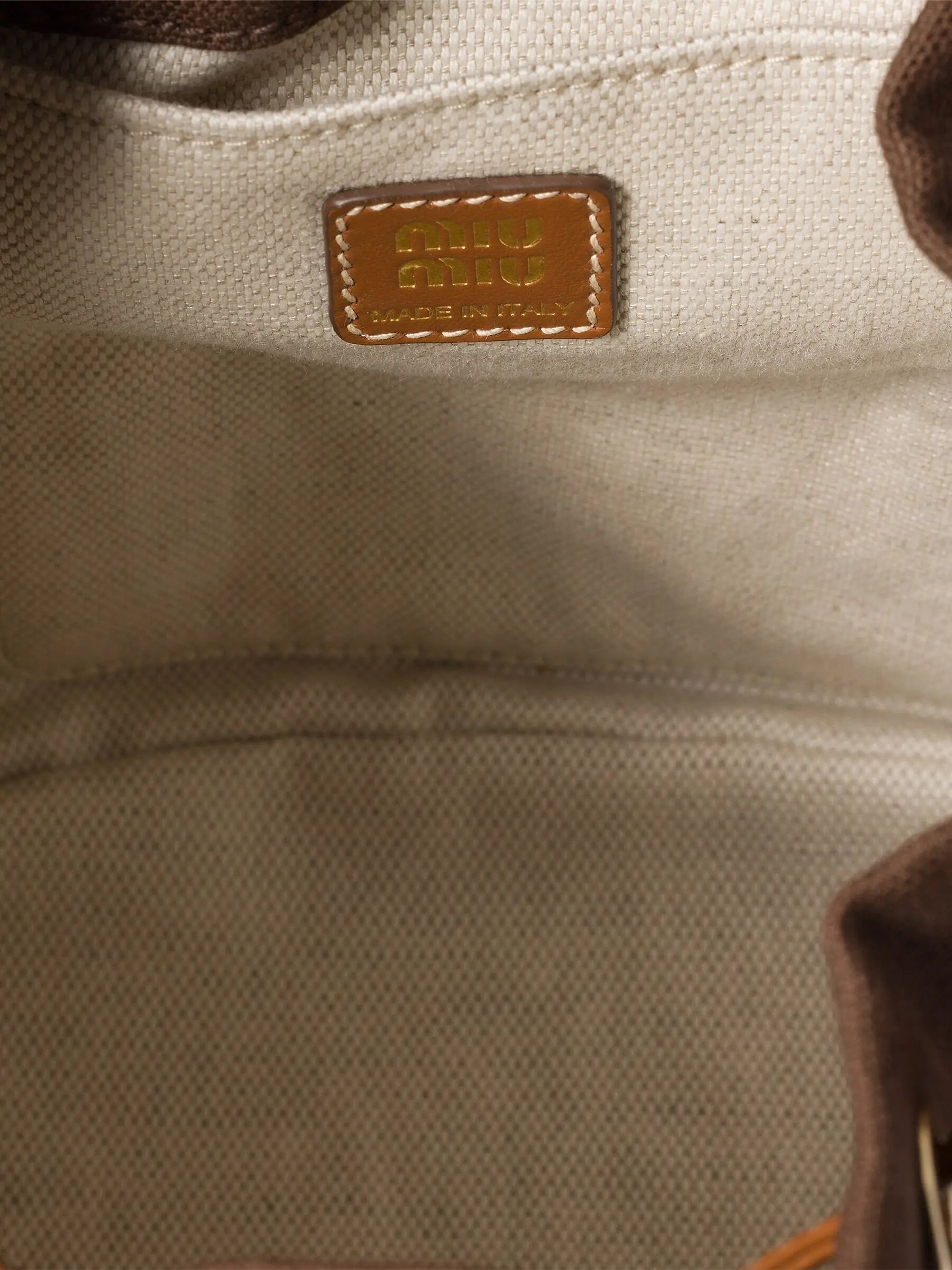 Miu Miu Canvas and Leather Backpack