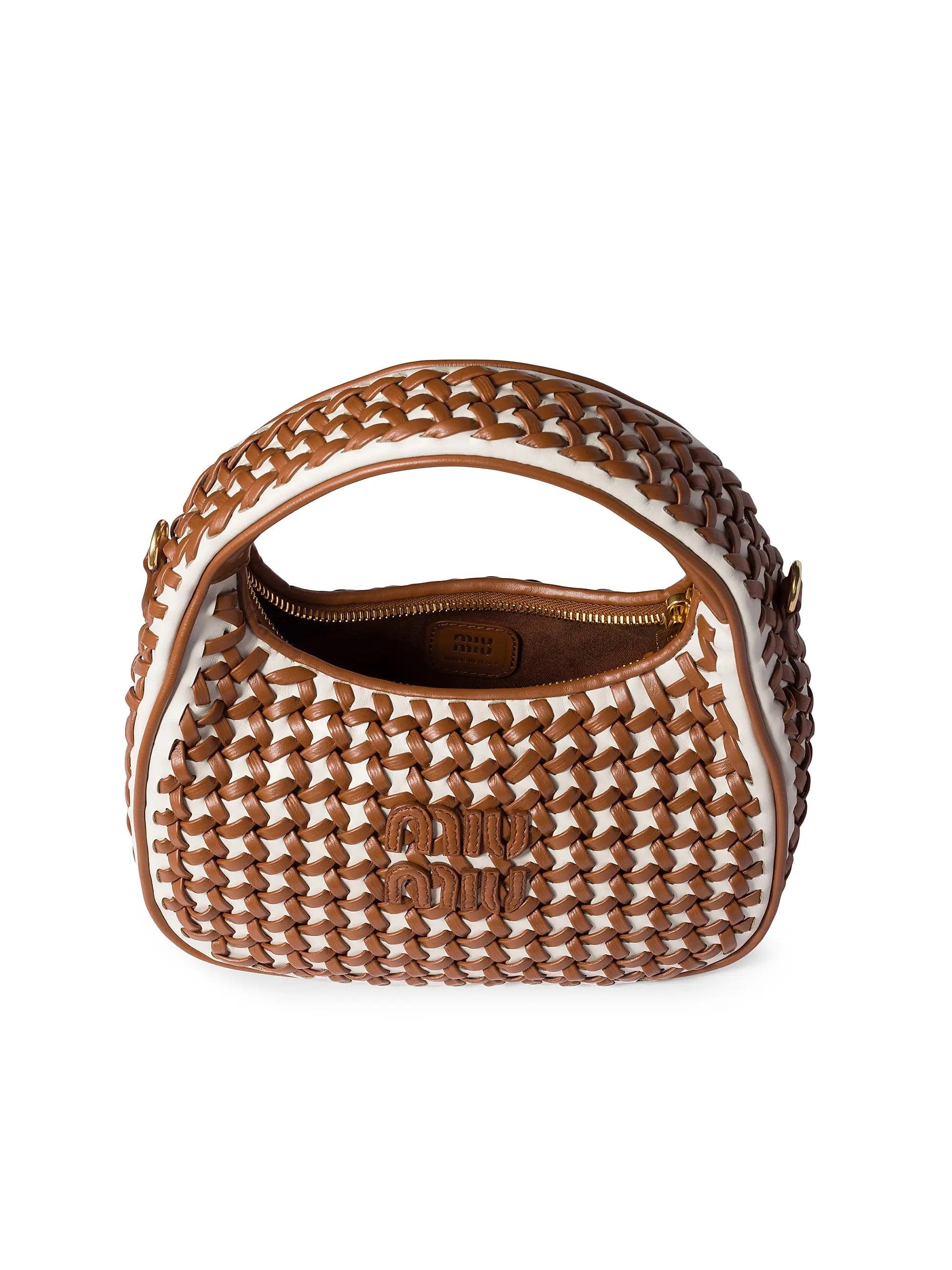 Miu Miu Wander Leather Top Handle Bag