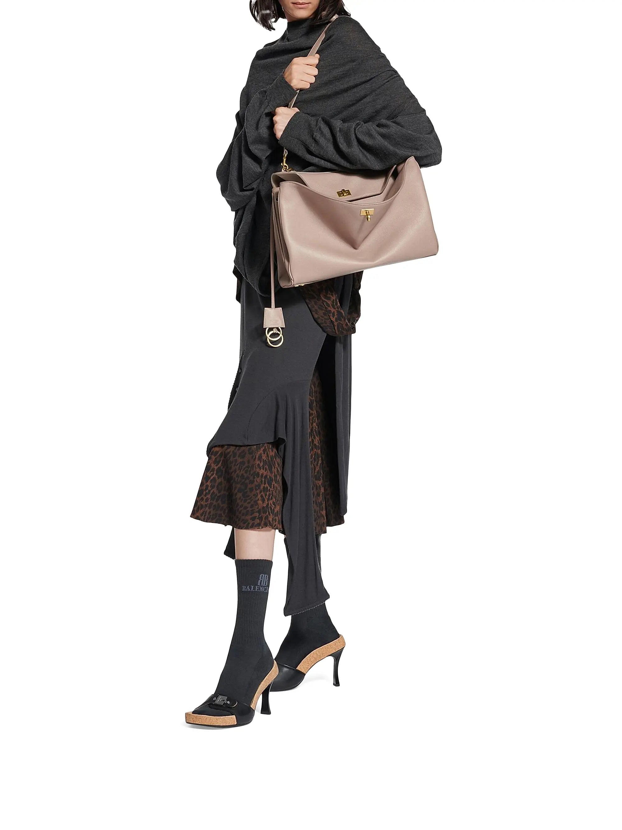 Balenciaga Rodeo Medium Top Handle Bag Grained Calfskin