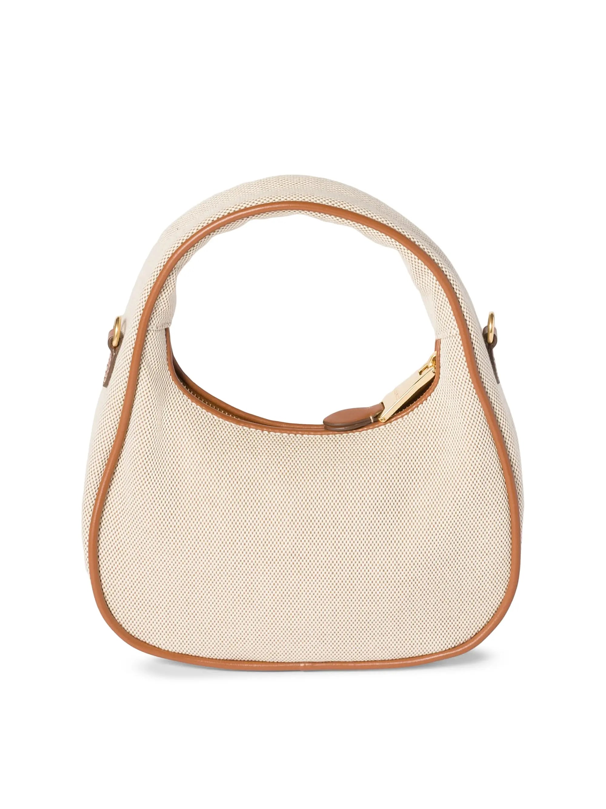 Miu Miu Wander Canvas and Leather Hobo Bag