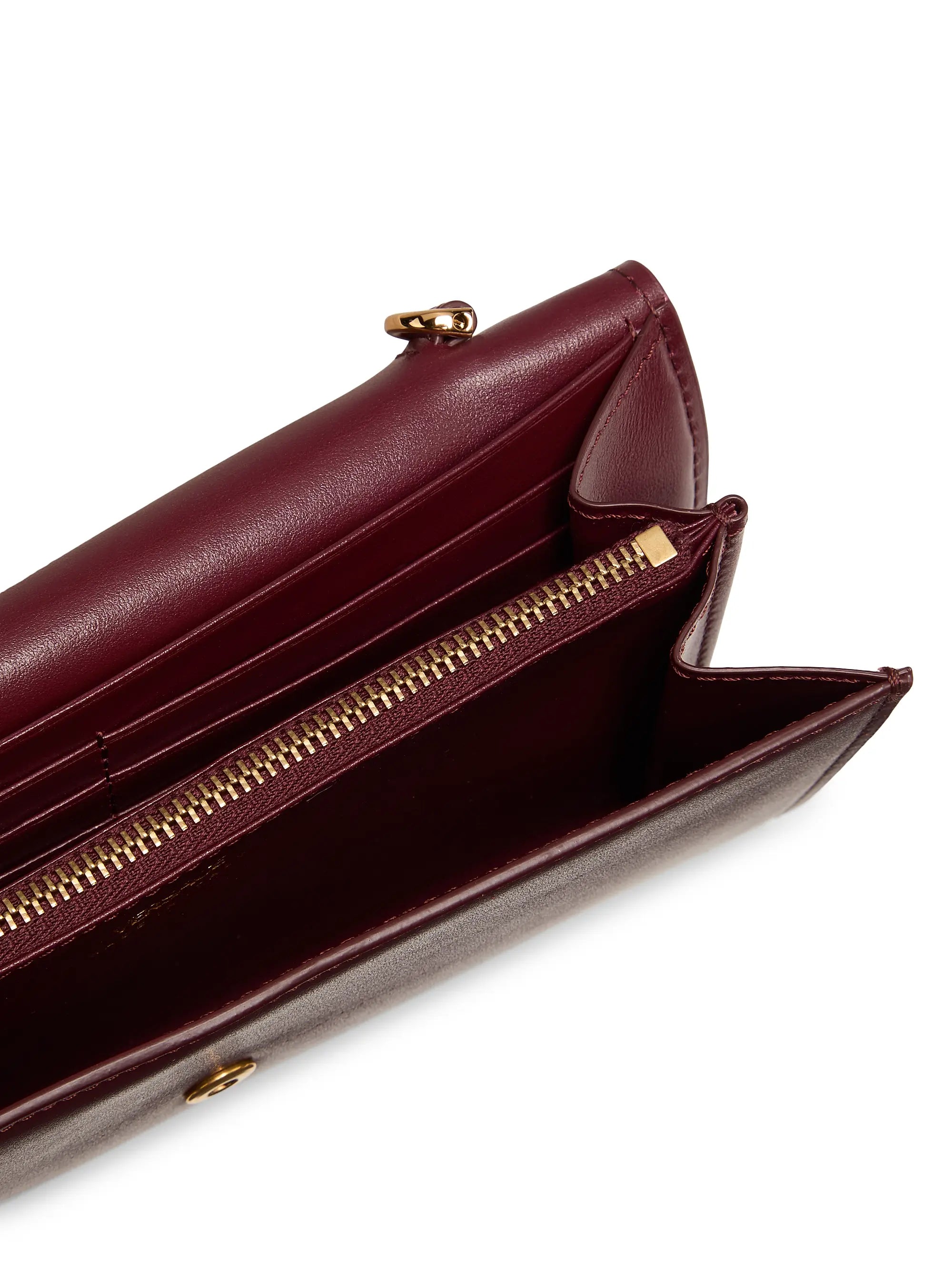 Versace V-Logo Leather Wallet-On-Chain Bag