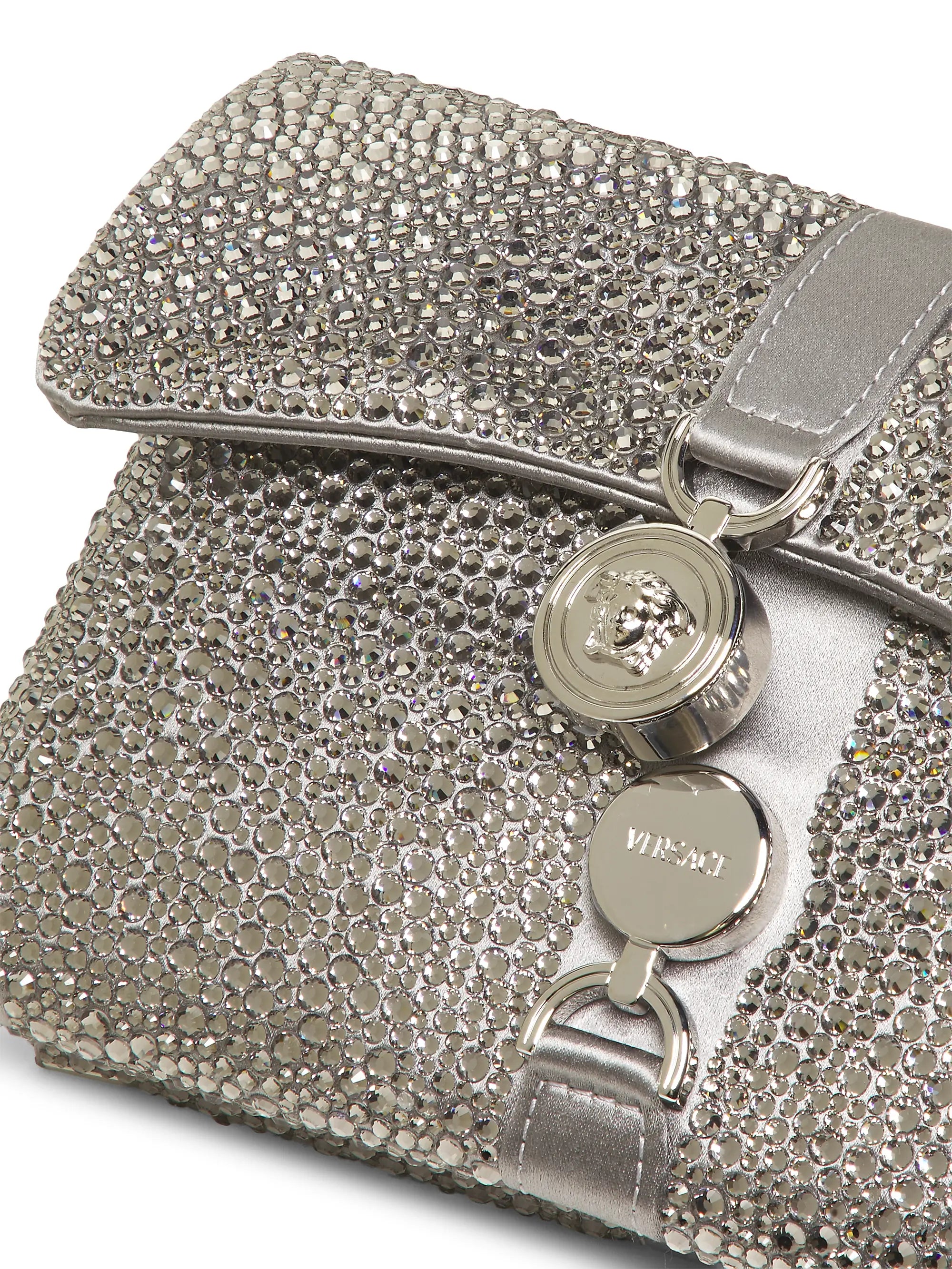 Versace Mini Kleio Crystal-Embellished Chain Shoulder Bag