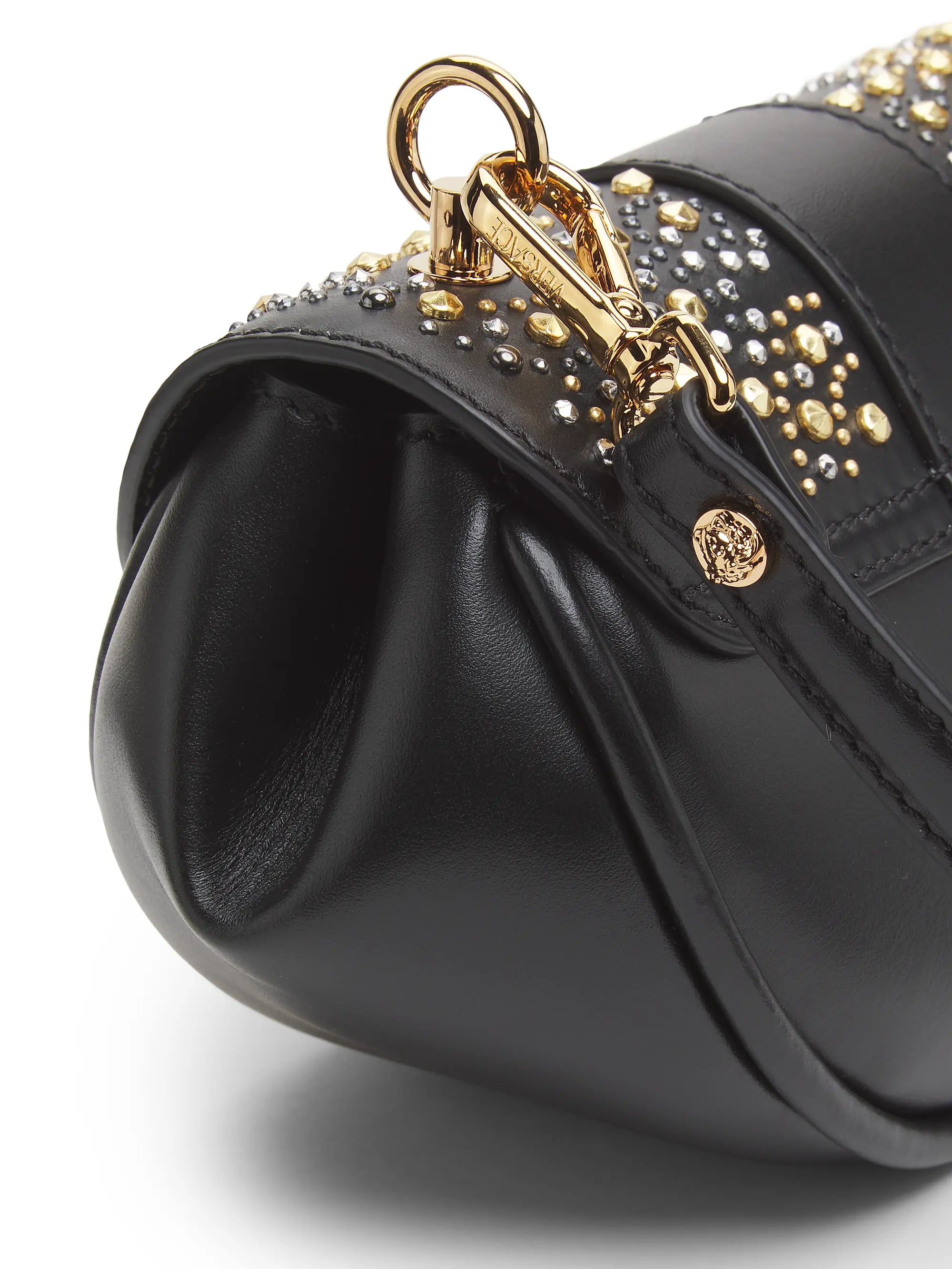 Versace Virtus Leather Small Shoulder Bag